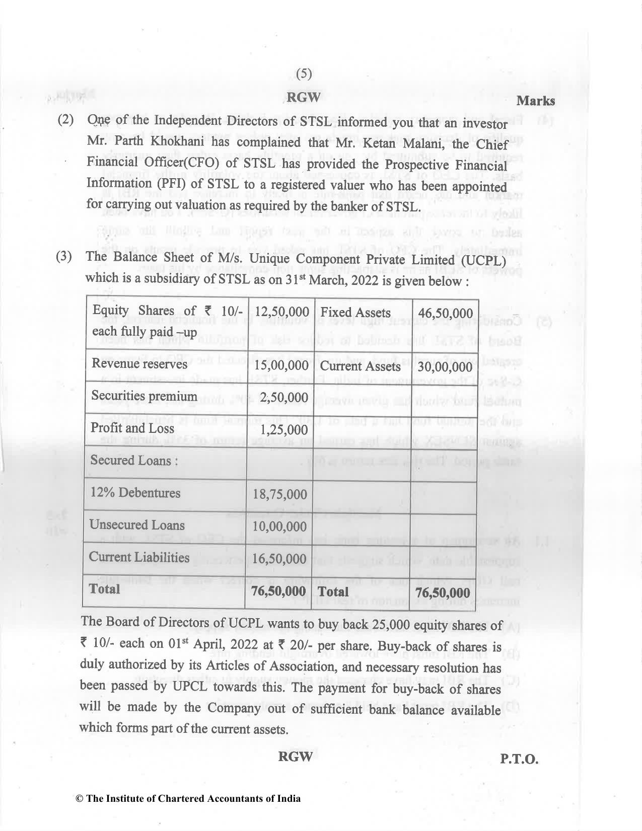 CA Final May 2022 Question Paper - Paper 6B – Financial Services and Capital Markets - Page 5