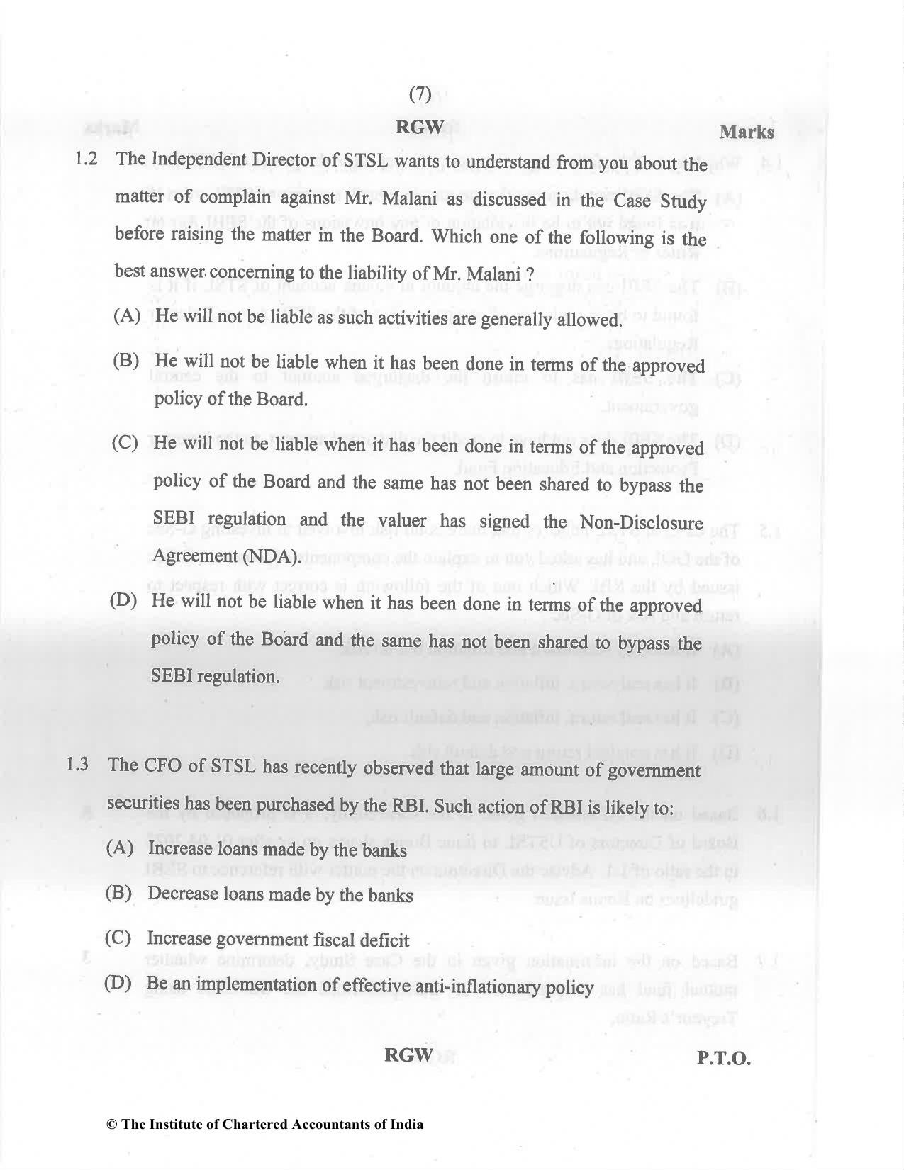 CA Final May 2022 Question Paper - Paper 6B – Financial Services and Capital Markets - Page 7