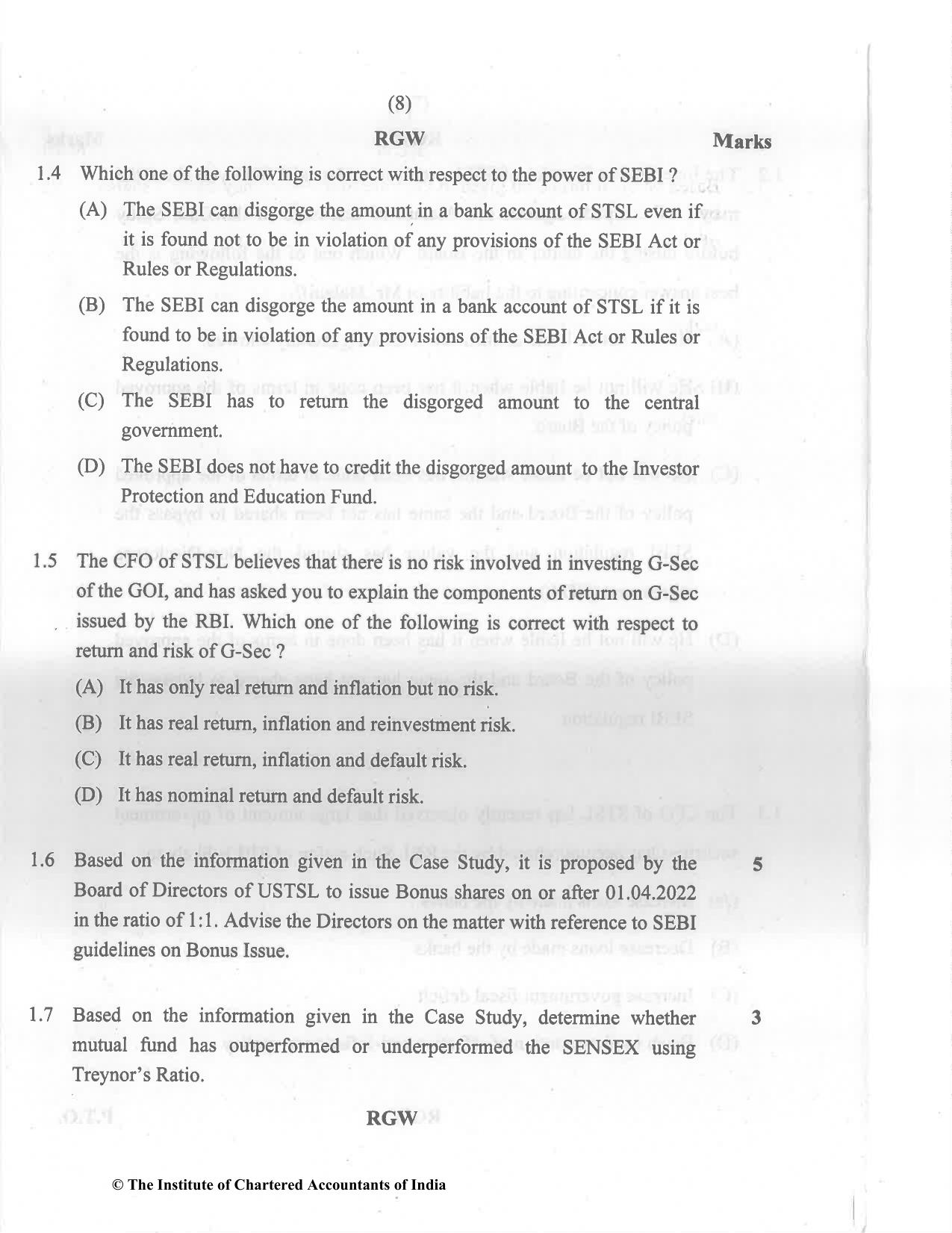CA Final May 2022 Question Paper - Paper 6B – Financial Services and Capital Markets - Page 8