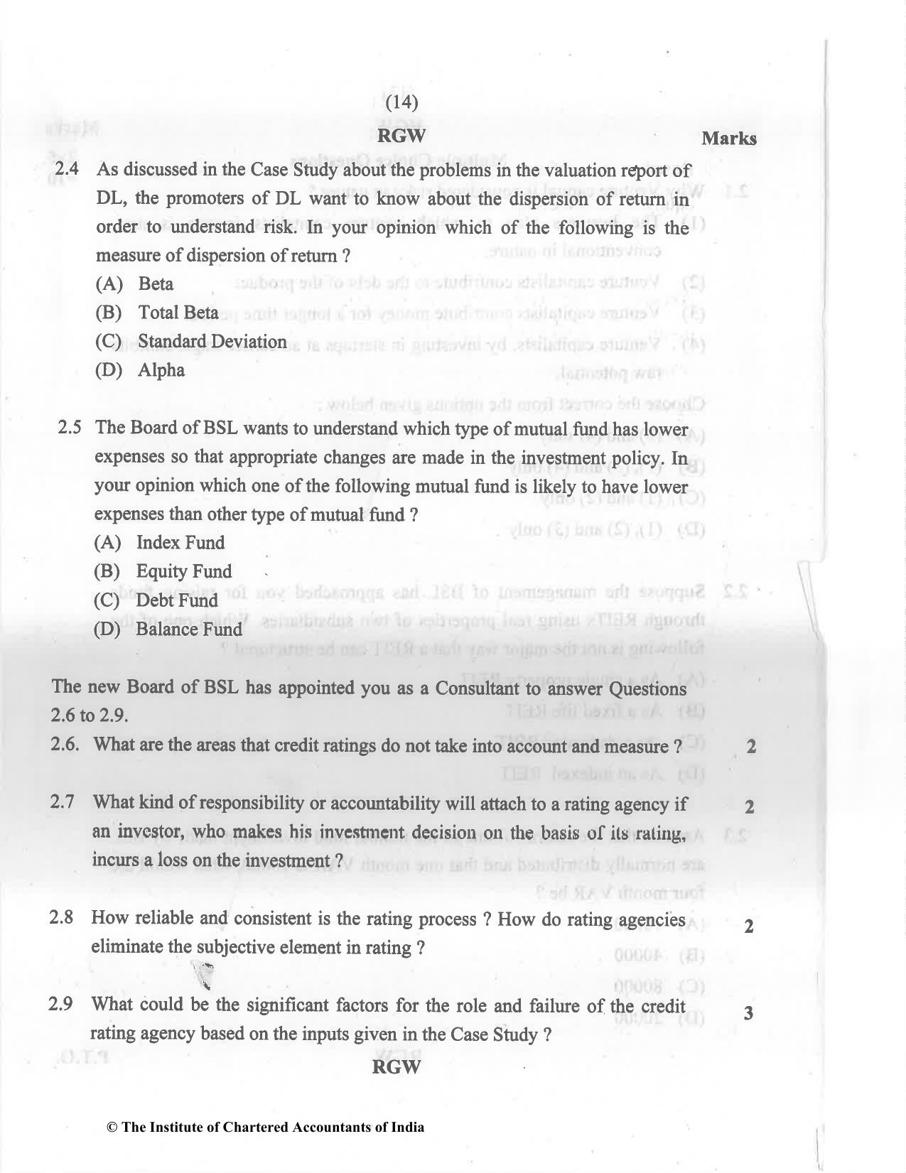 CA Final May 2022 Question Paper - Paper 6B – Financial Services and Capital Markets - Page 14