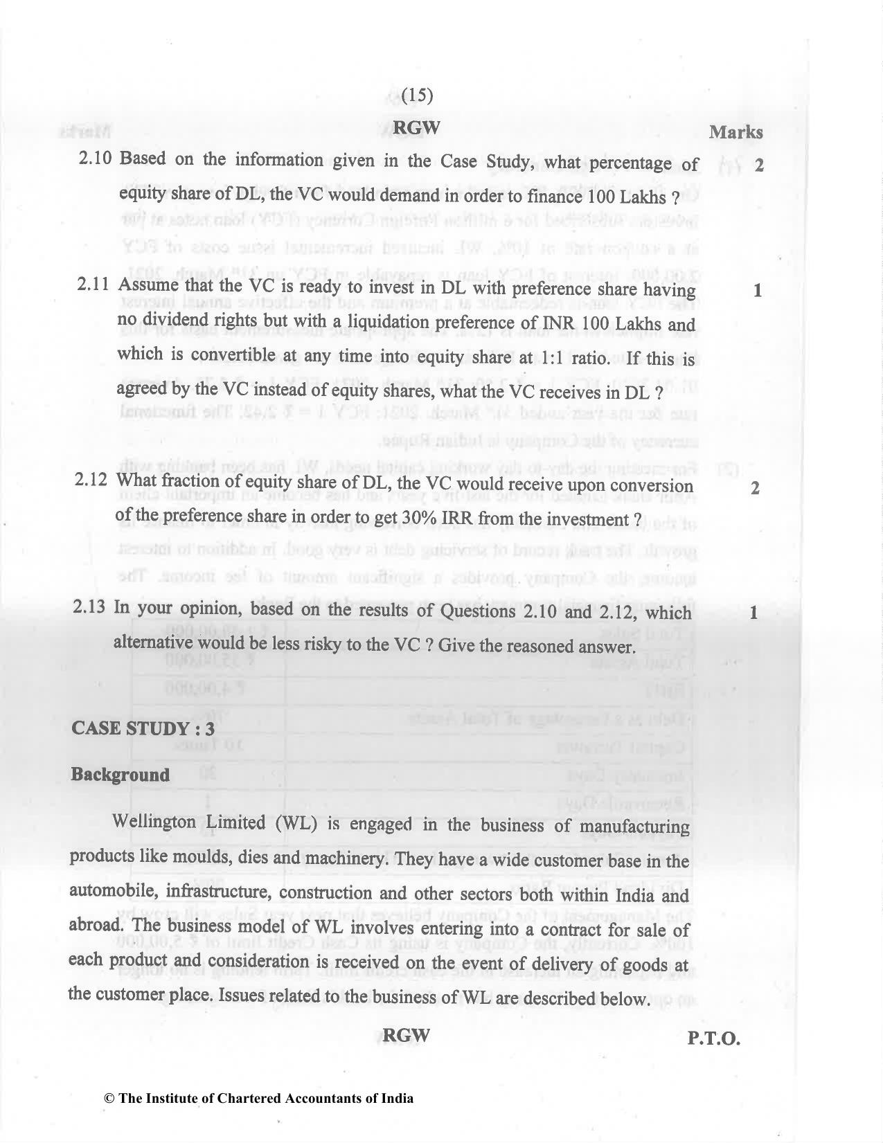 CA Final May 2022 Question Paper - Paper 6B – Financial Services and Capital Markets - Page 15