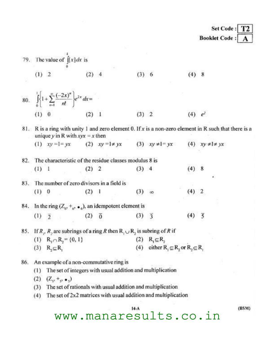AP ECET 2015 BSC Mathematics Old Previous Question Papers - Page 13