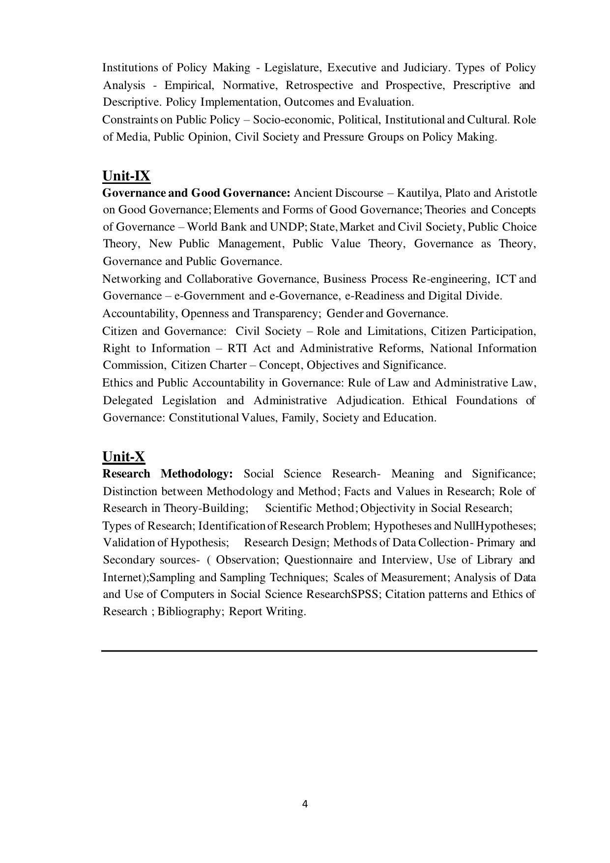 TNSET Syllabus - Public Administration - Page 4