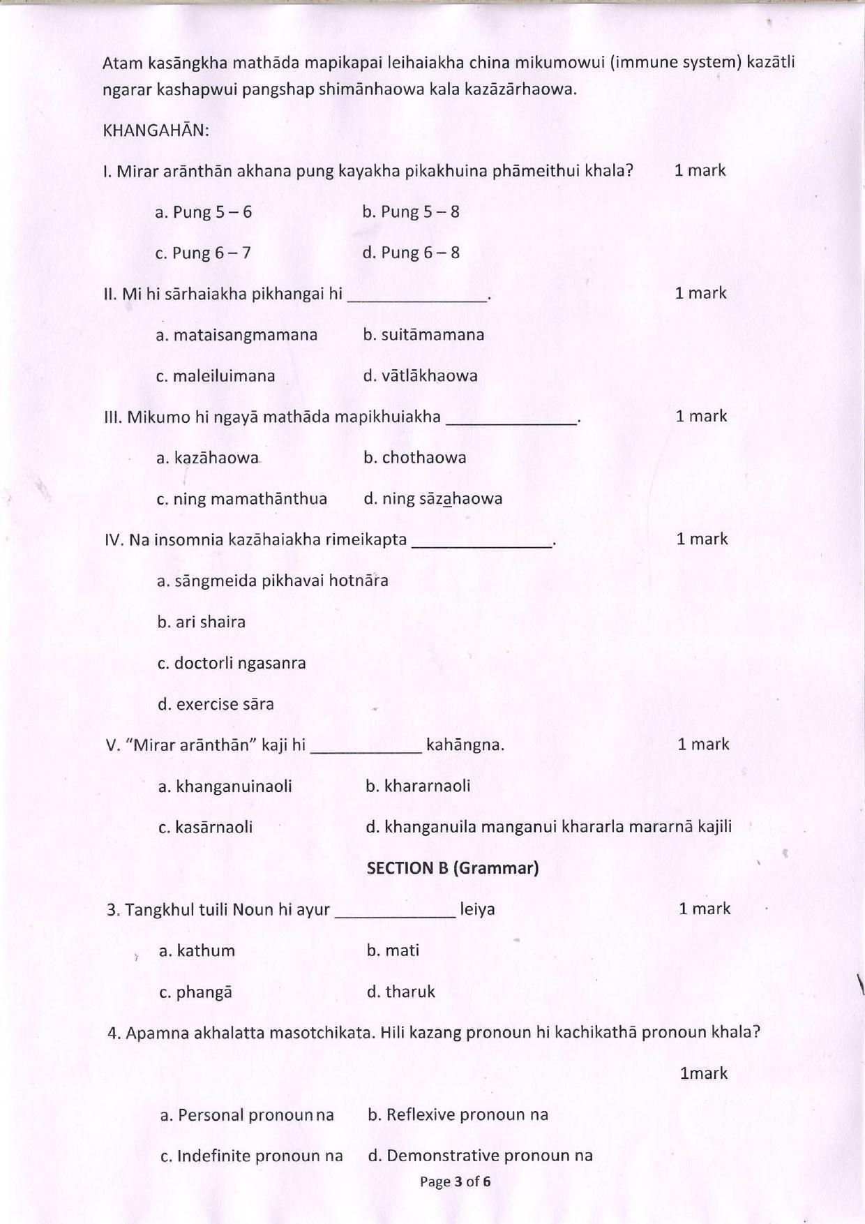 CBSE Class 12 Tangkhul Sample Paper 2024 - Page 3