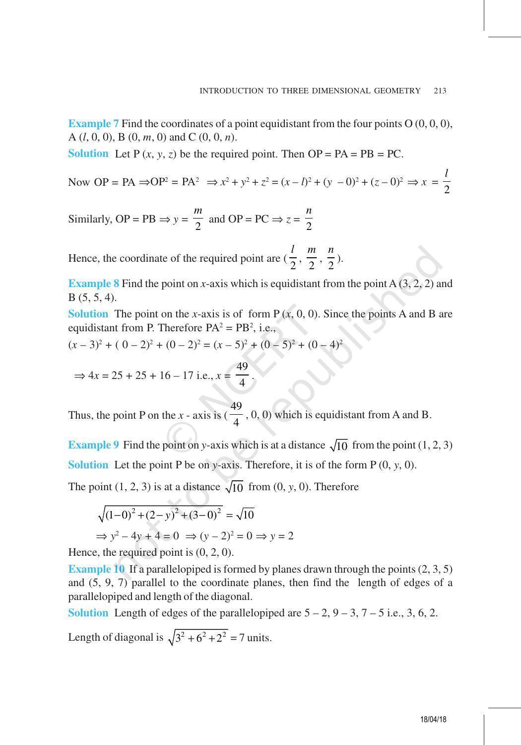 NCERT Exemplar Book for Class 11 Maths: Chapter 12 Introduction to Three-Dimensional Geometry - Page 6