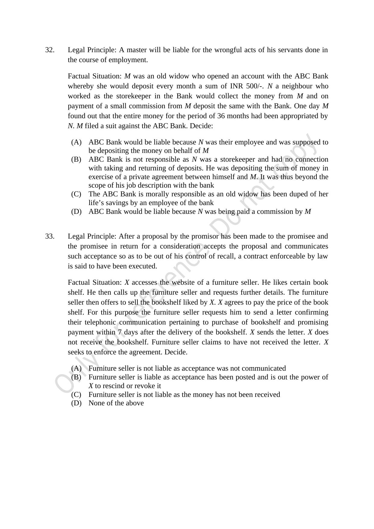 CUSAT CAT 2021 BBA LLB (HONS) BCOM LLB (HONS) Question Paper - Page 8