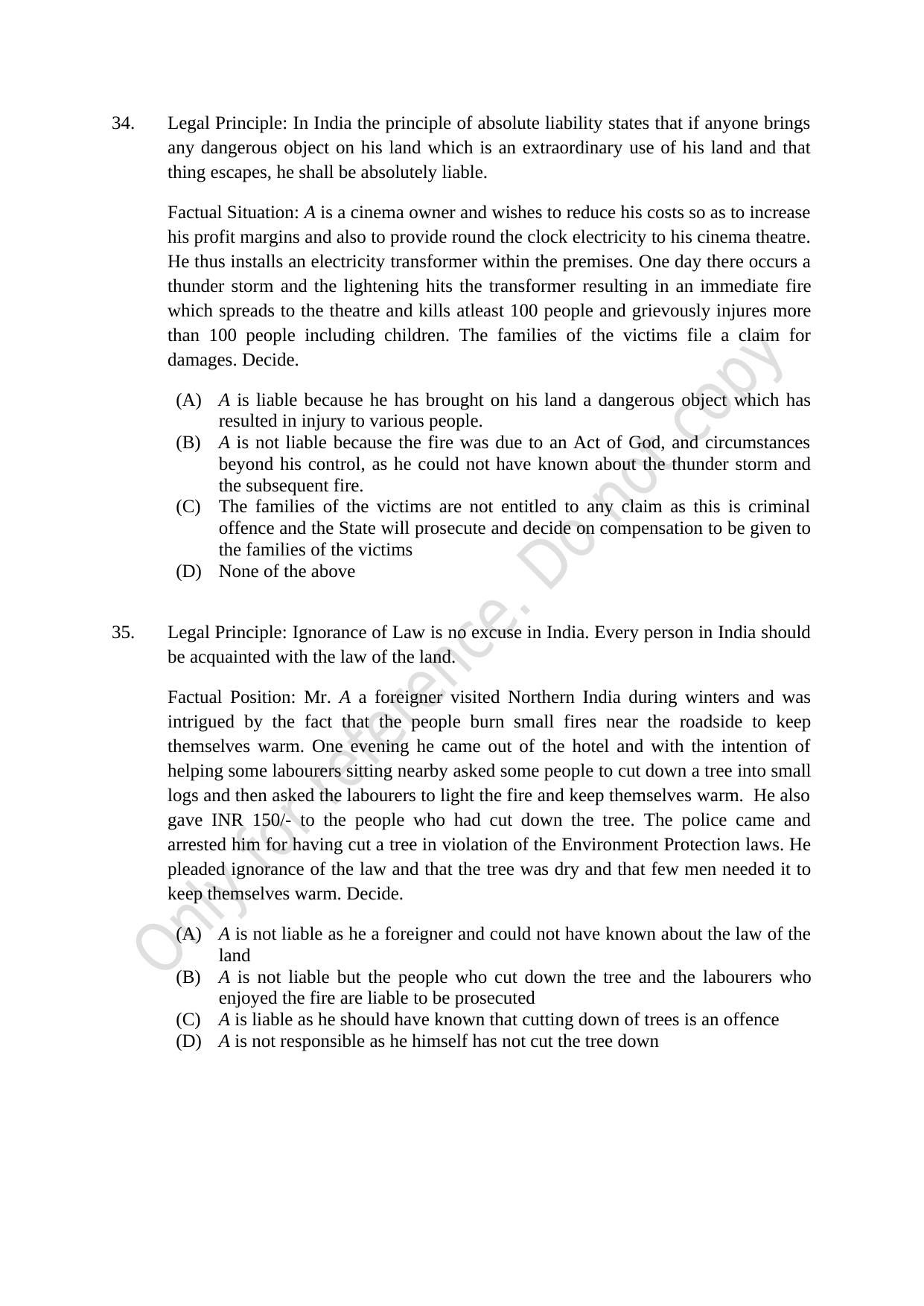 CUSAT CAT 2021 BBA LLB (HONS) BCOM LLB (HONS) Question Paper - Page 9
