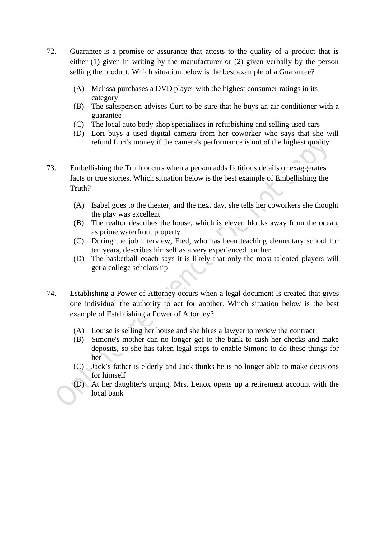 CUSAT CAT 2021 BBA LLB (HONS) BCOM LLB (HONS) Question Paper - Page 20