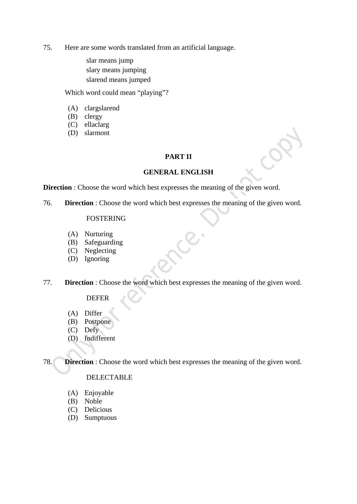 CUSAT CAT 2021 BBA LLB (HONS) BCOM LLB (HONS) Question Paper - Page 21