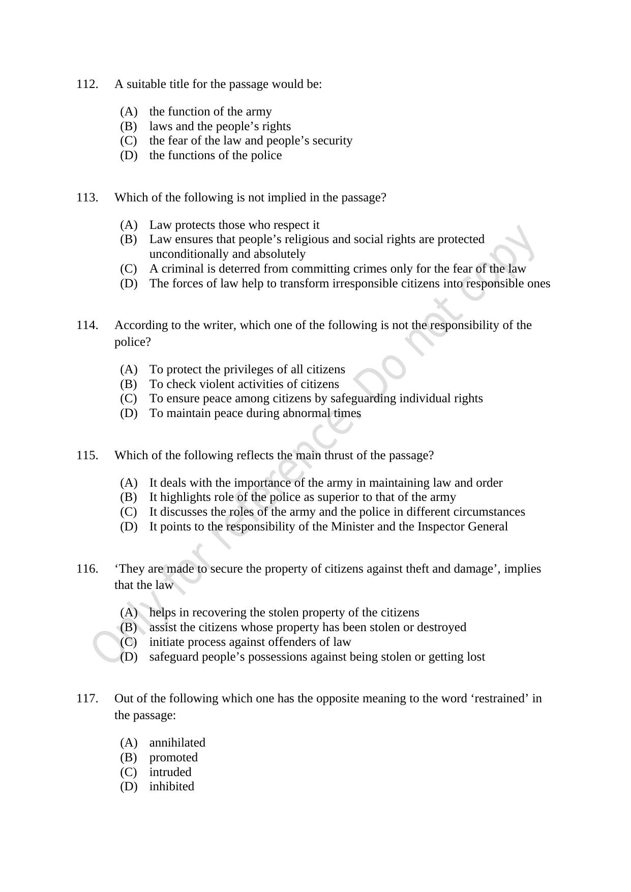 CUSAT CAT 2021 BBA LLB (HONS) BCOM LLB (HONS) Question Paper - Page 31