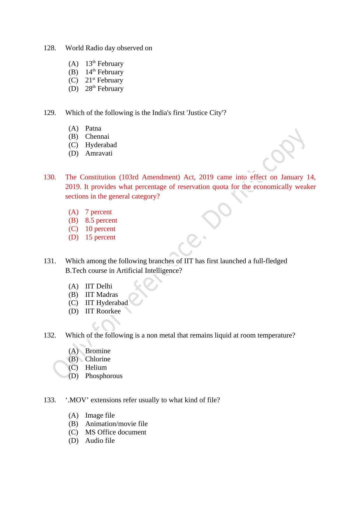 CUSAT CAT 2021 BBA LLB (HONS) BCOM LLB (HONS) Question Paper - Page 35