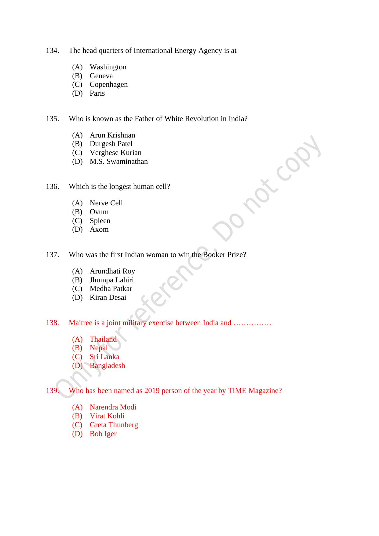 CUSAT CAT 2021 BBA LLB (HONS) BCOM LLB (HONS) Question Paper - Page 36