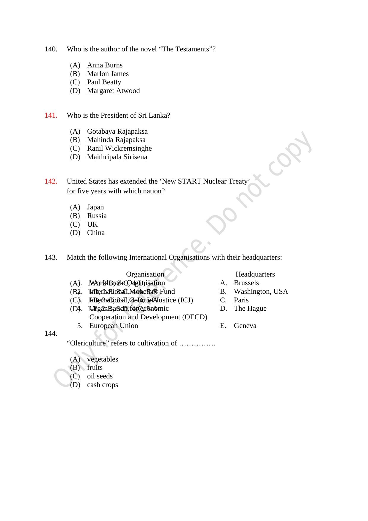 CUSAT CAT 2021 BBA LLB (HONS) BCOM LLB (HONS) Question Paper - Page 37