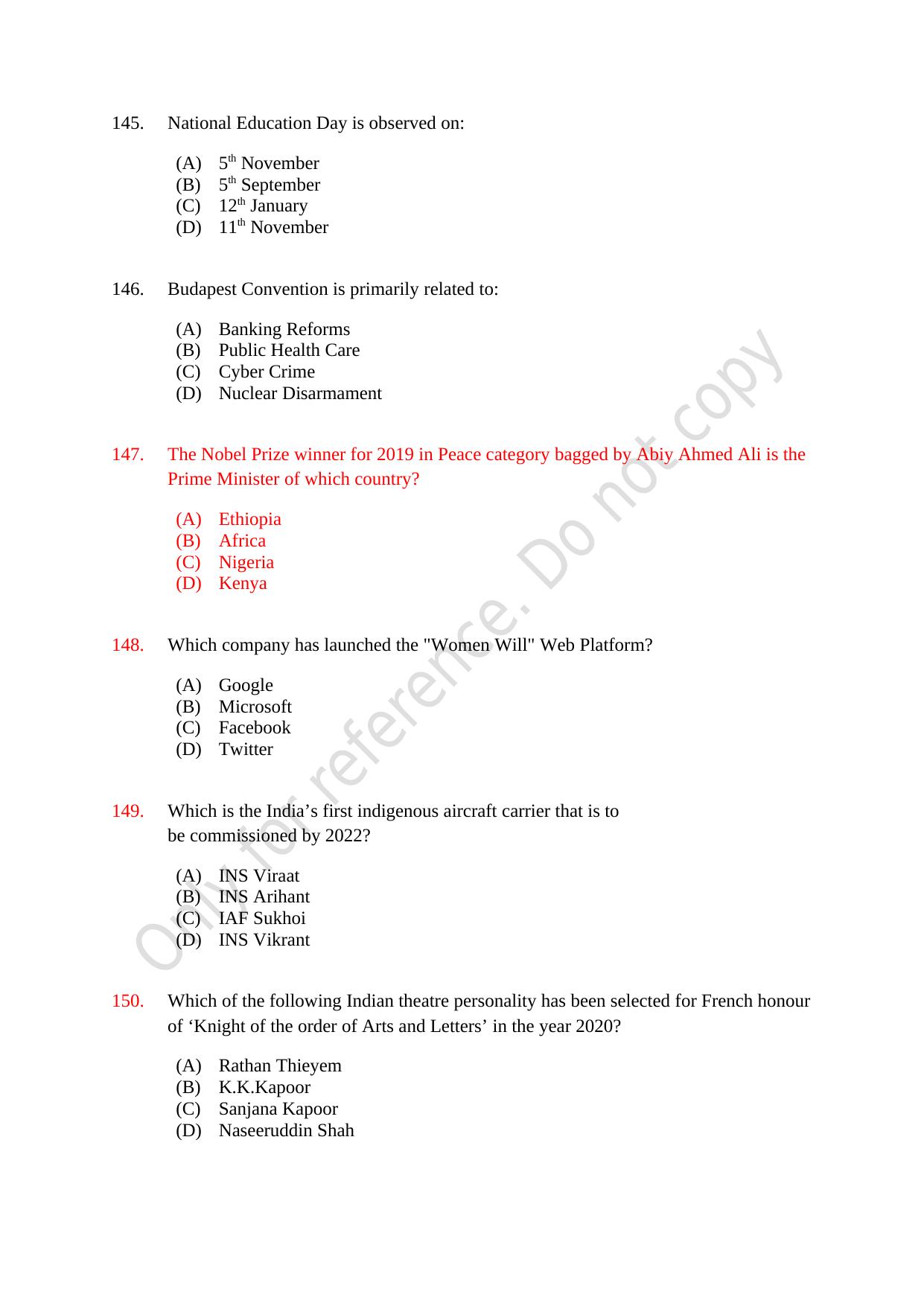 CUSAT CAT 2021 BBA LLB (HONS) BCOM LLB (HONS) Question Paper - Page 38