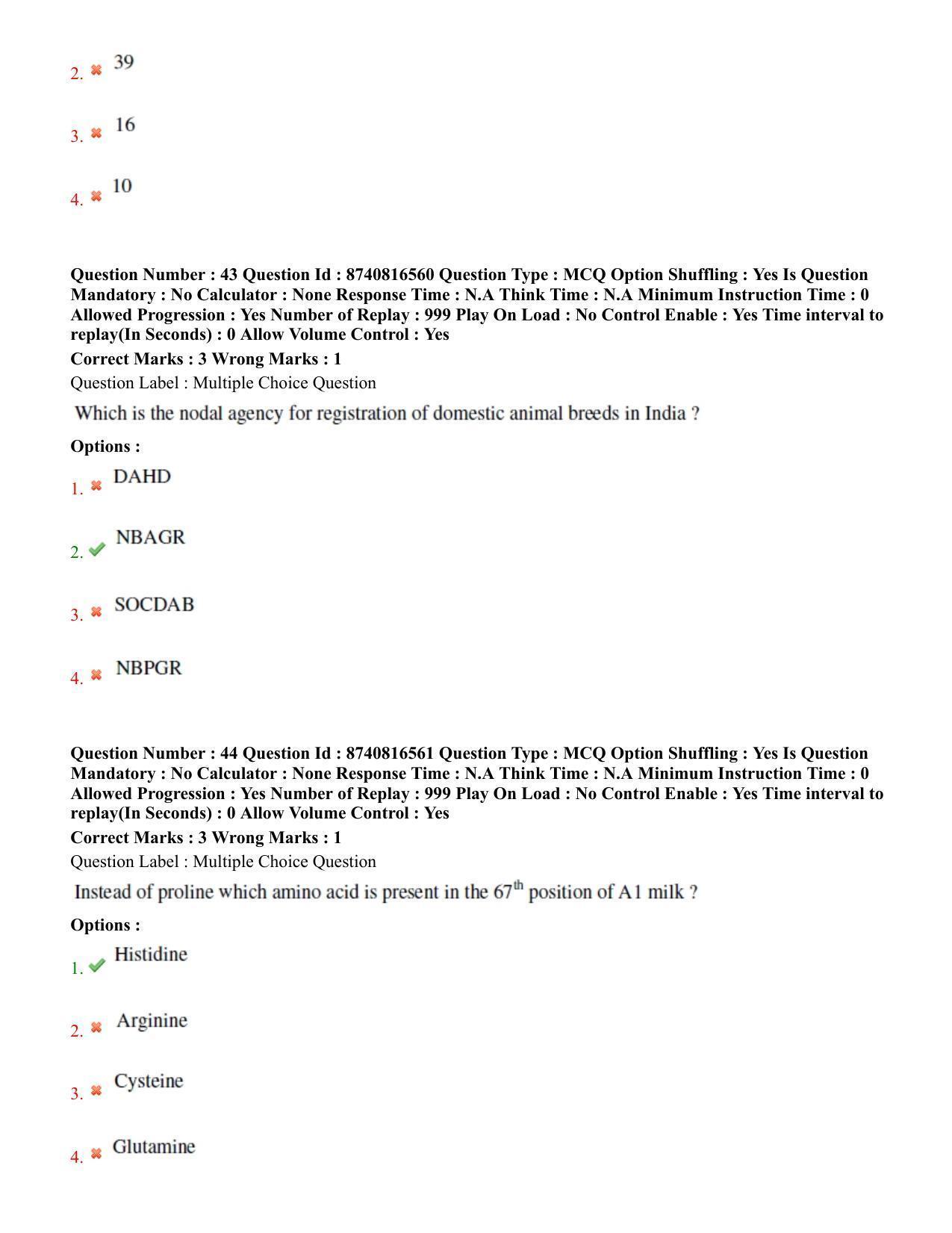 BHU RET Animal Genetics and Breeding  2020 Question Paper  - Page 29