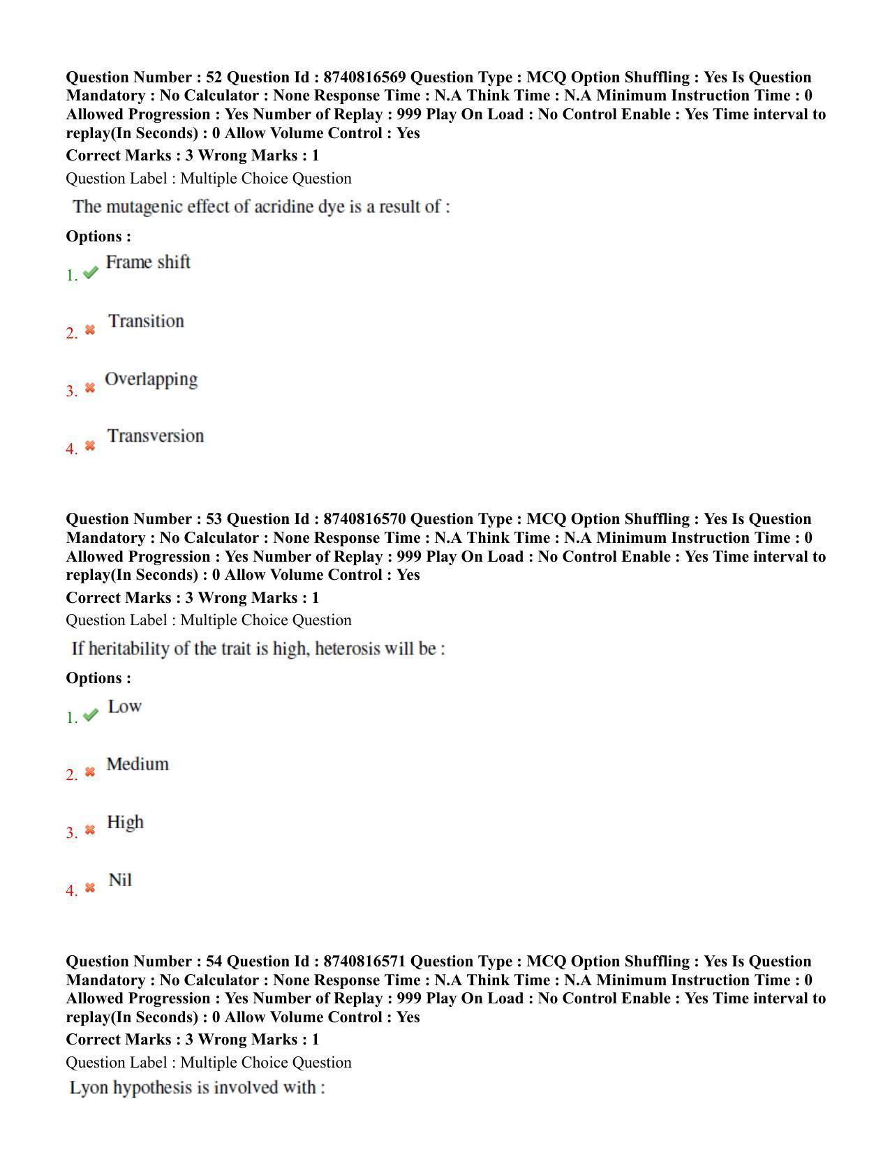BHU RET Animal Genetics and Breeding  2020 Question Paper  - Page 33