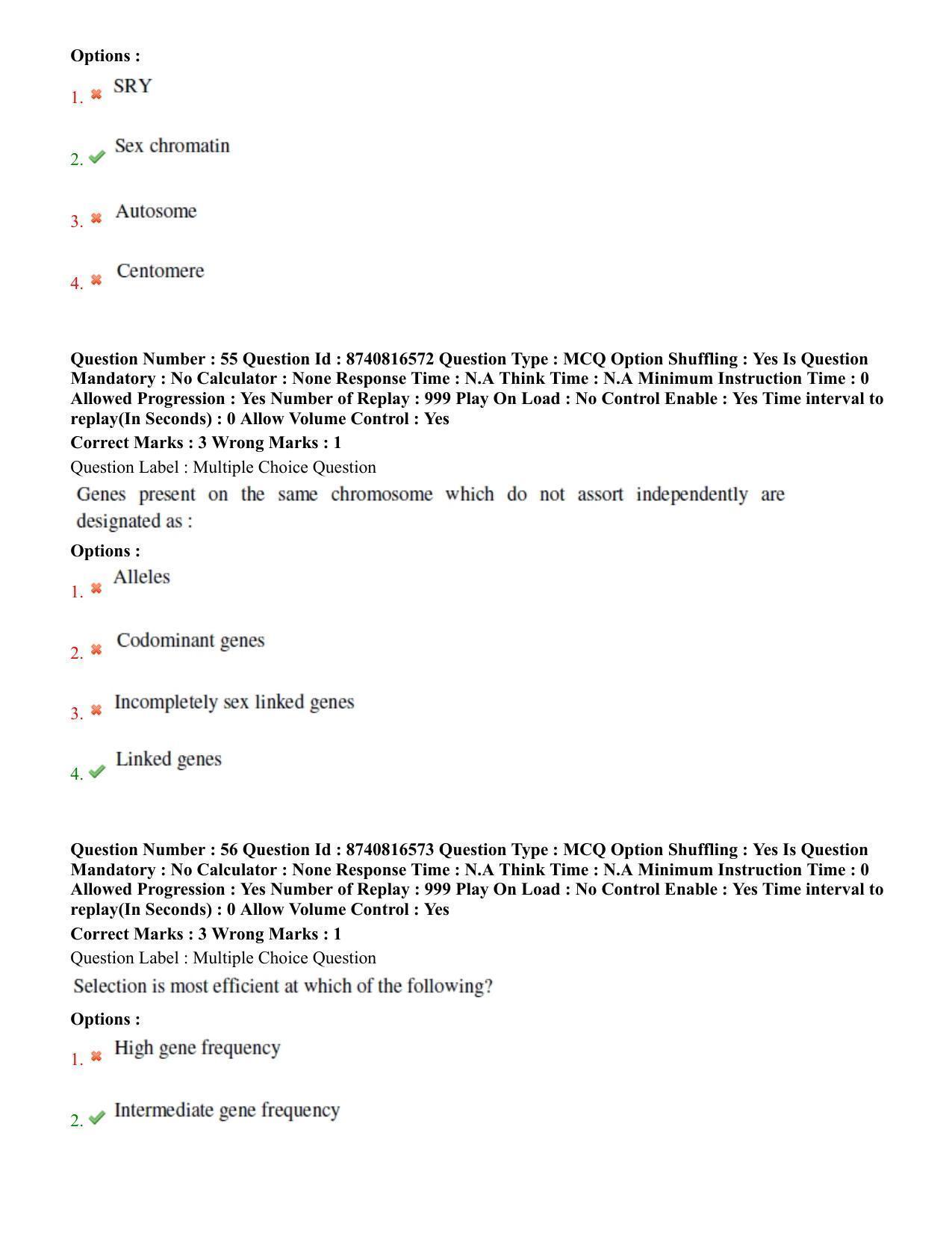 BHU RET Animal Genetics and Breeding  2020 Question Paper  - Page 34
