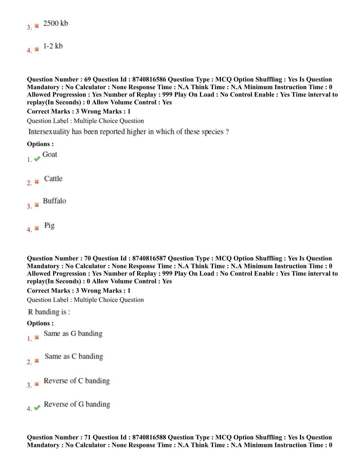 BHU RET Animal Genetics and Breeding  2020 Question Paper  - Page 40