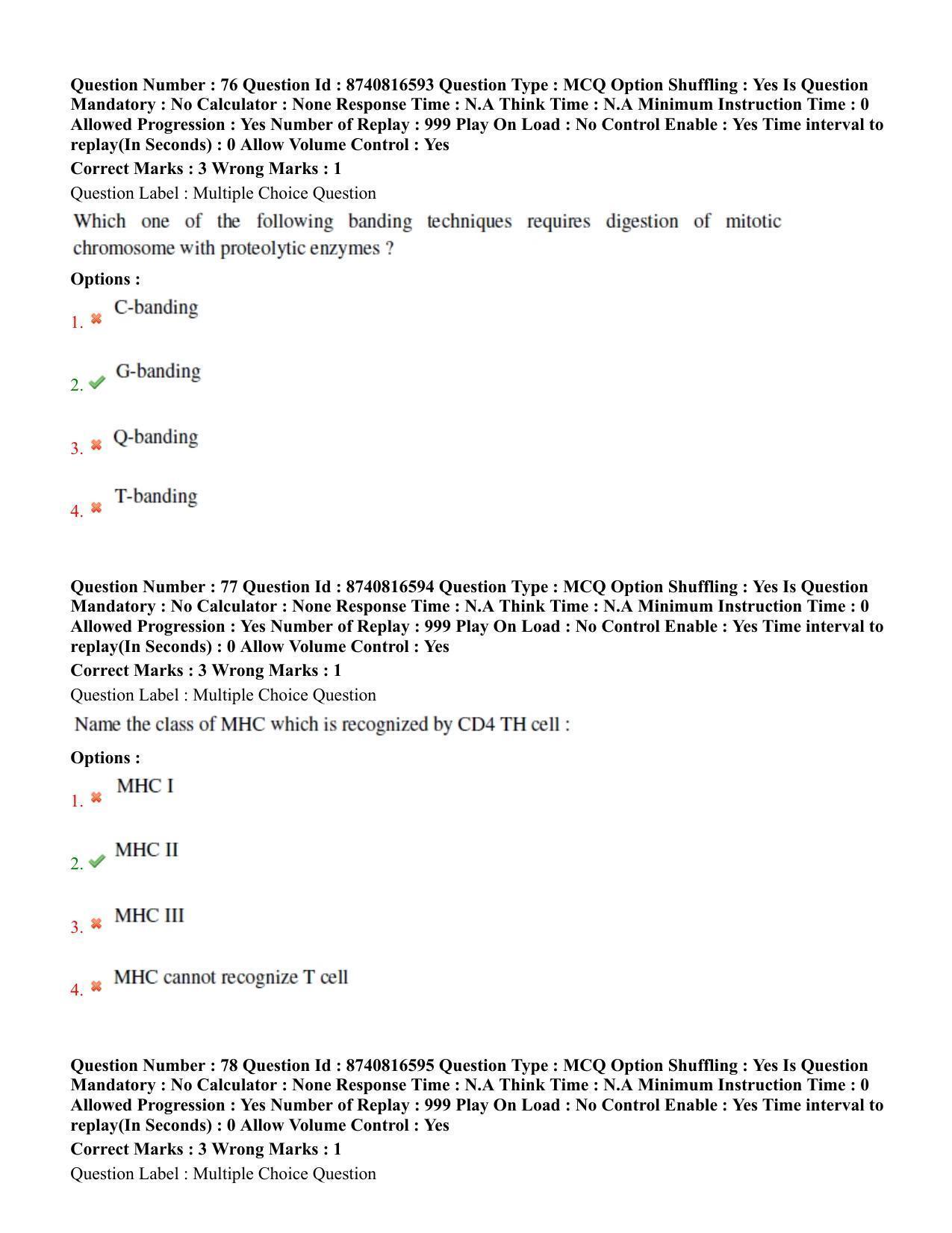 BHU RET Animal Genetics and Breeding  2020 Question Paper  - Page 43