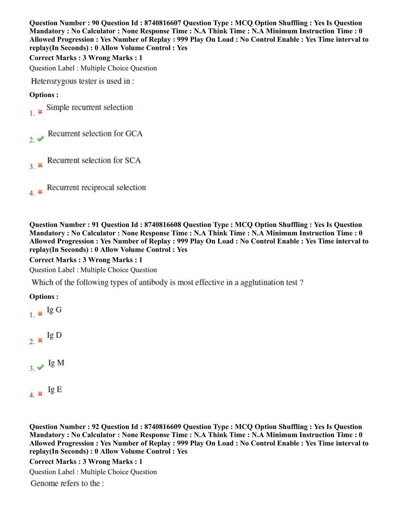 BHU RET Animal Genetics and Breeding  2020 Question Paper  - Page 49