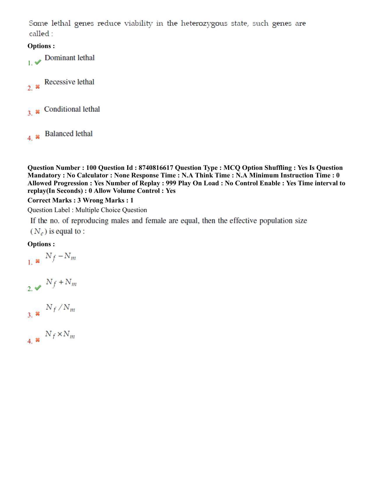 BHU RET Animal Genetics and Breeding  2020 Question Paper  - Page 53
