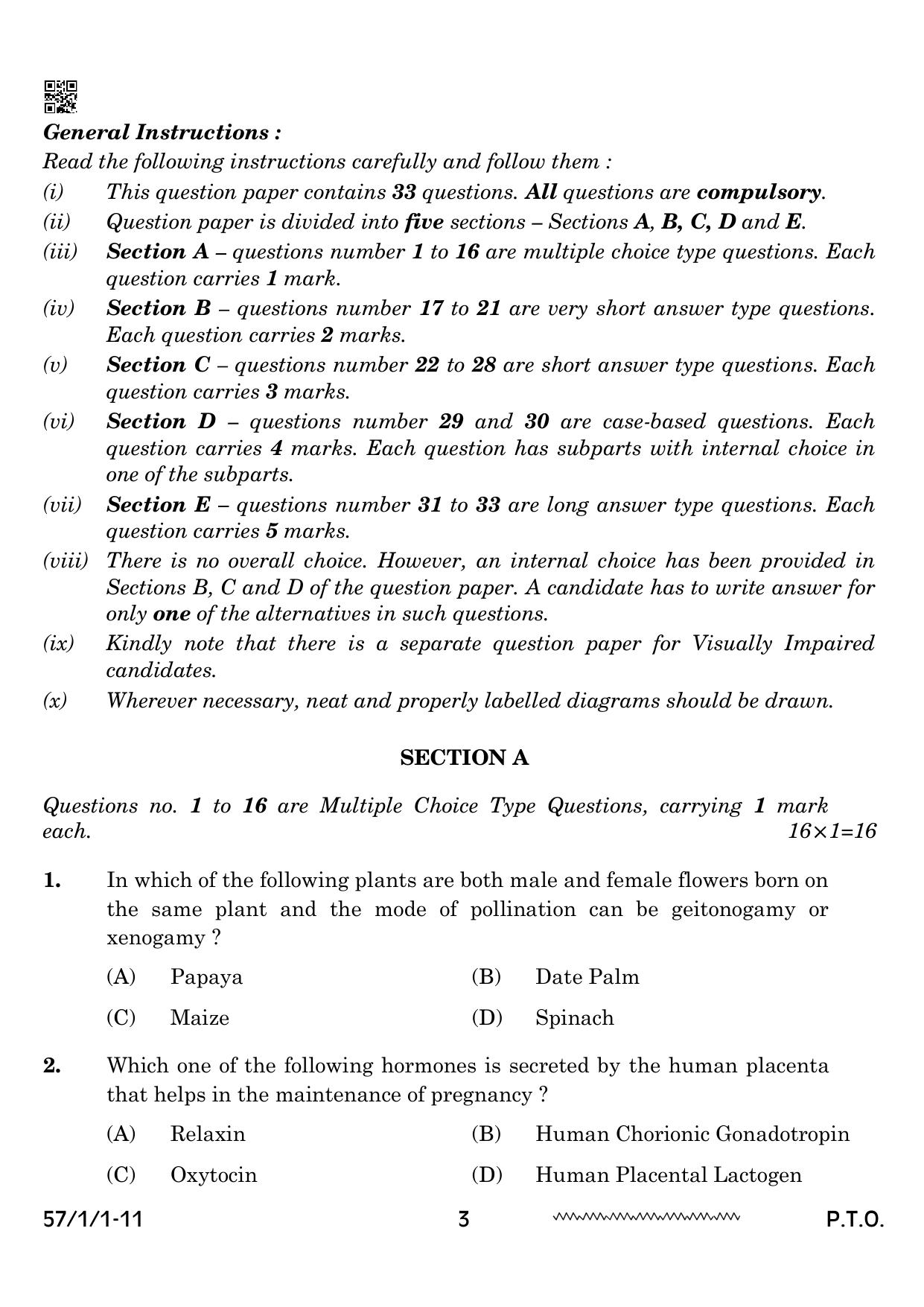 CBSE Class 12 57 1 1 Biology 2024 Question Paper - Page 3
