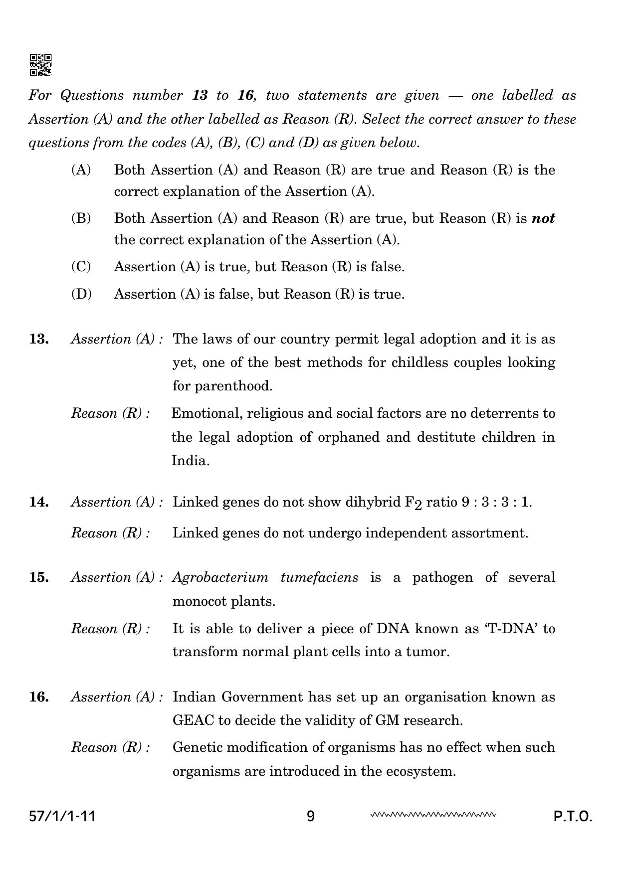 CBSE Class 12 57 1 1 Biology 2024 Question Paper - Page 9