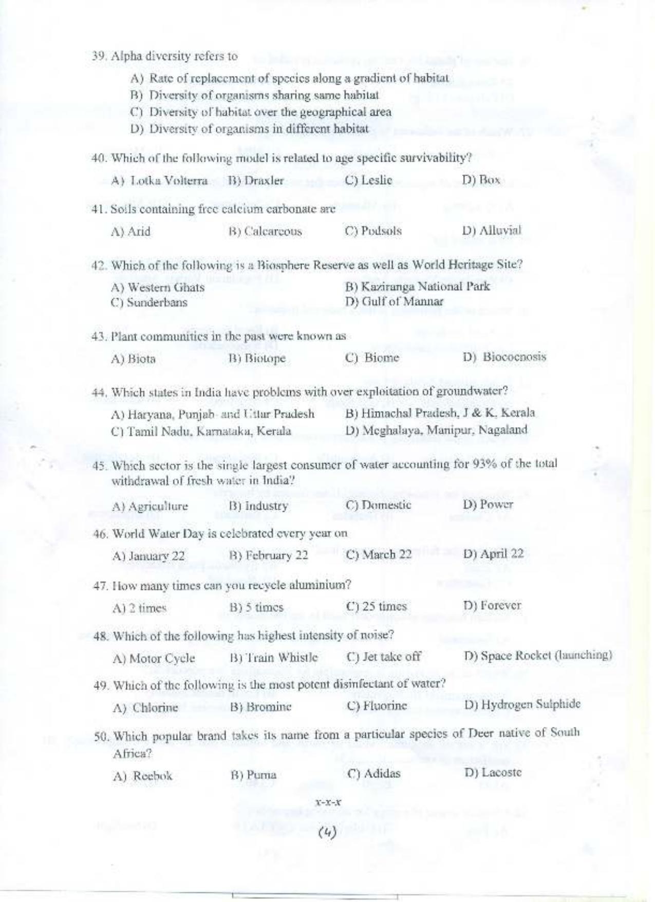 PU MPET Environment Science 2015 Question Paper - Page 5