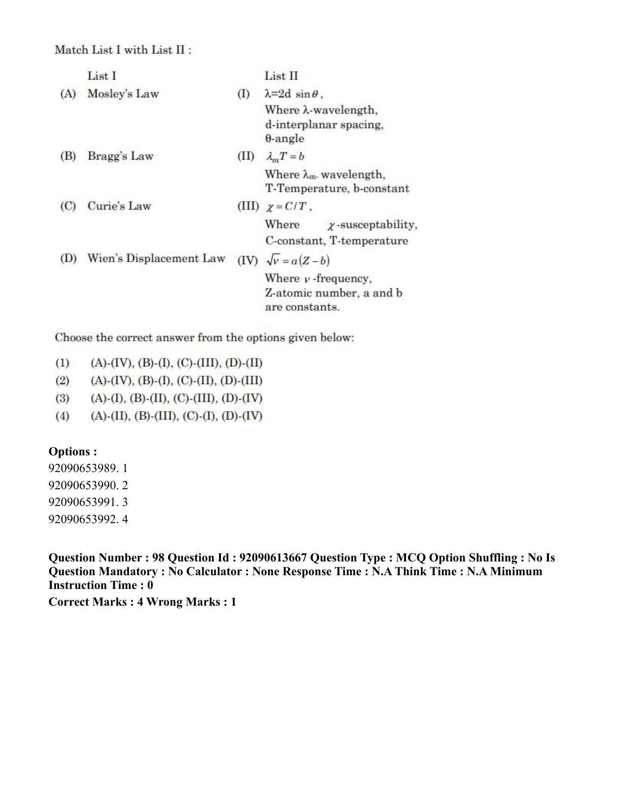 CUET PG 2023: SCQP18 – Material Science and Technology(Hin)-Shift 1 (12-06-2023) Question Paper - Page 101