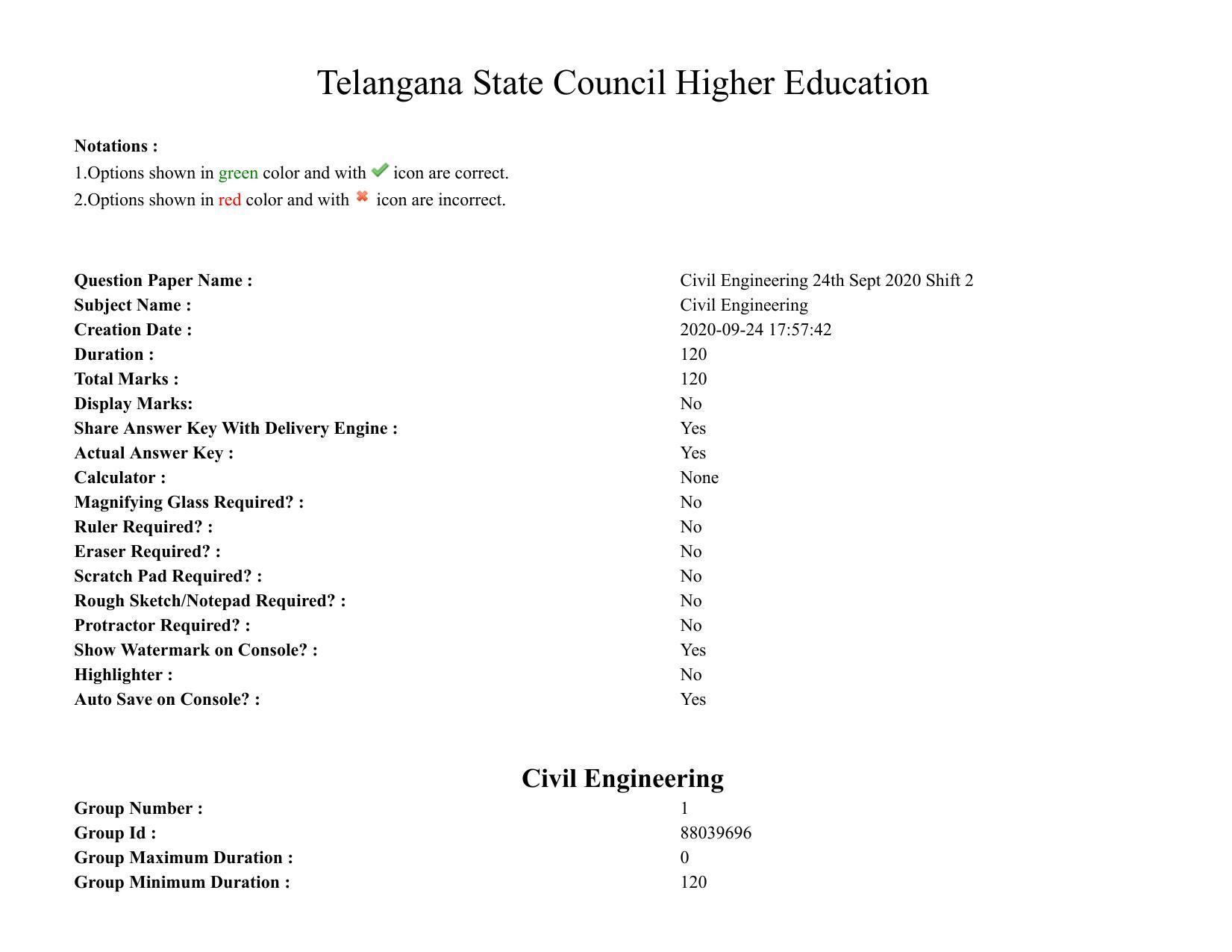 TS PGECET 2020: Civil Engineering Question Papers - Page 1