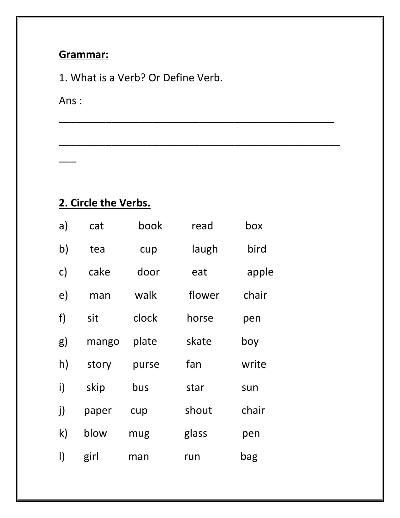 Worksheet for Class 1 English Assignment 38 - Page 5
