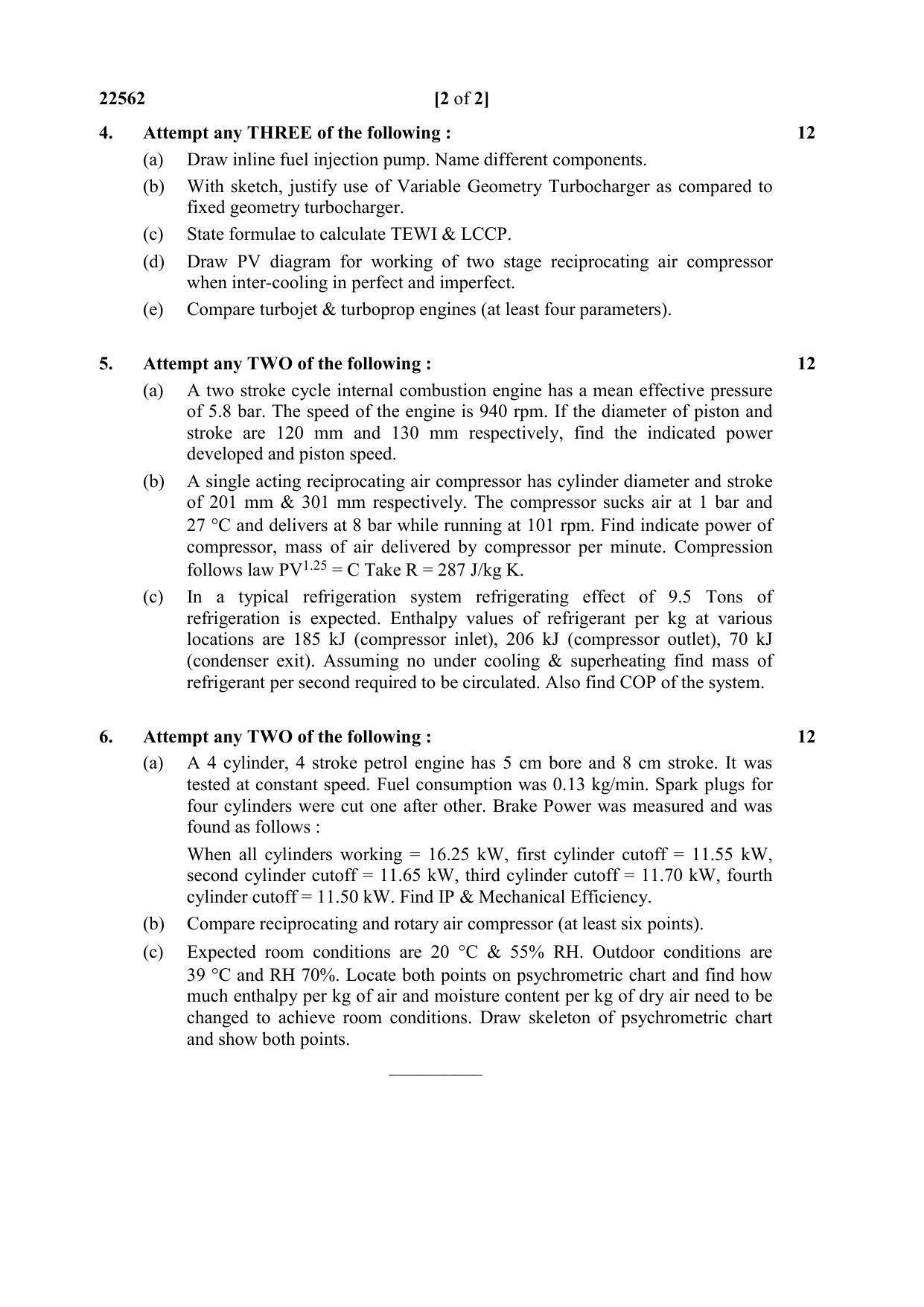 MSBTE Question Paper - 2019 - Power Engineering and Refrigeration - Page 2