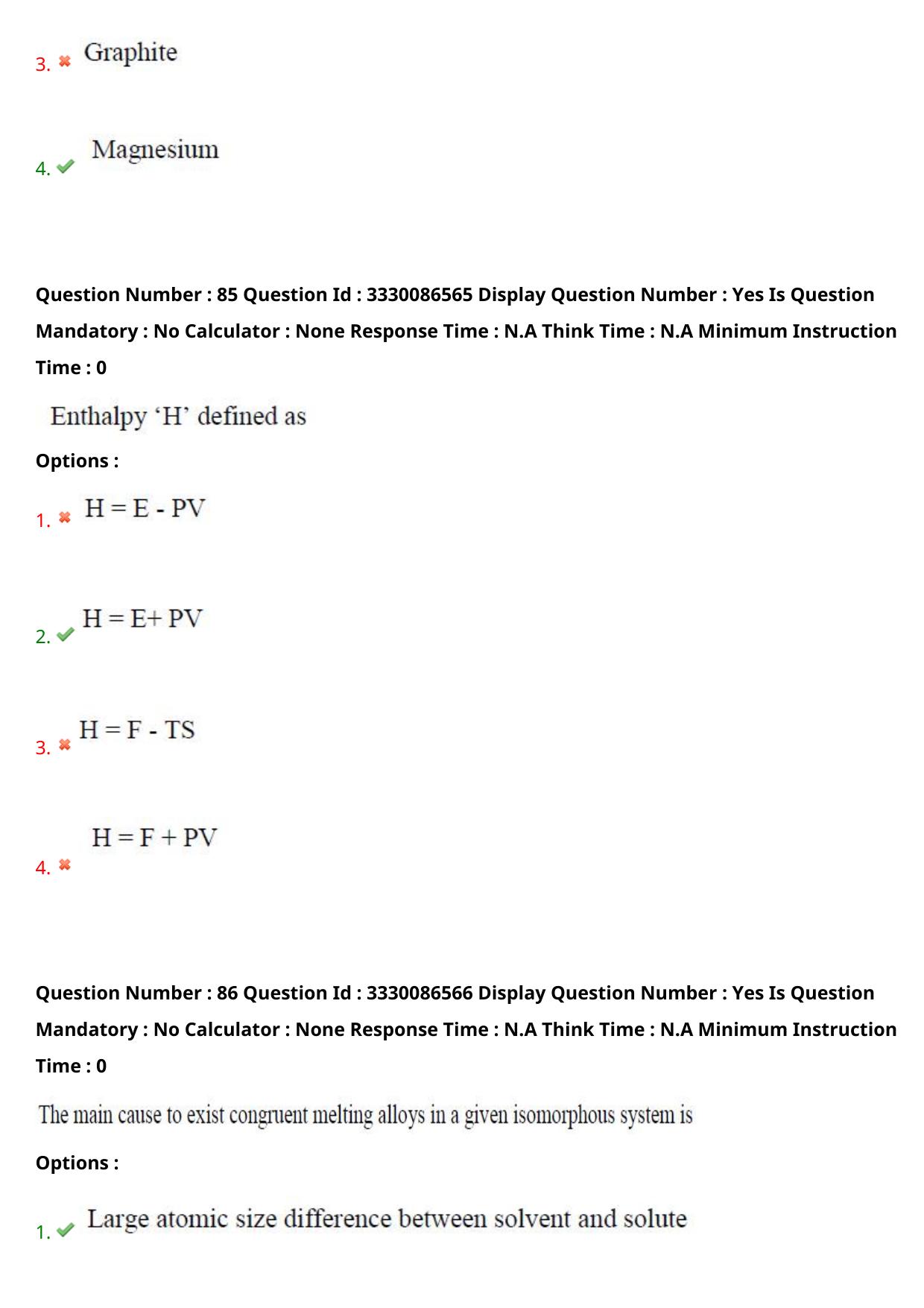 AP PGECET 2024 Metallurgy Question Paper with Preliminary Key - Page 48