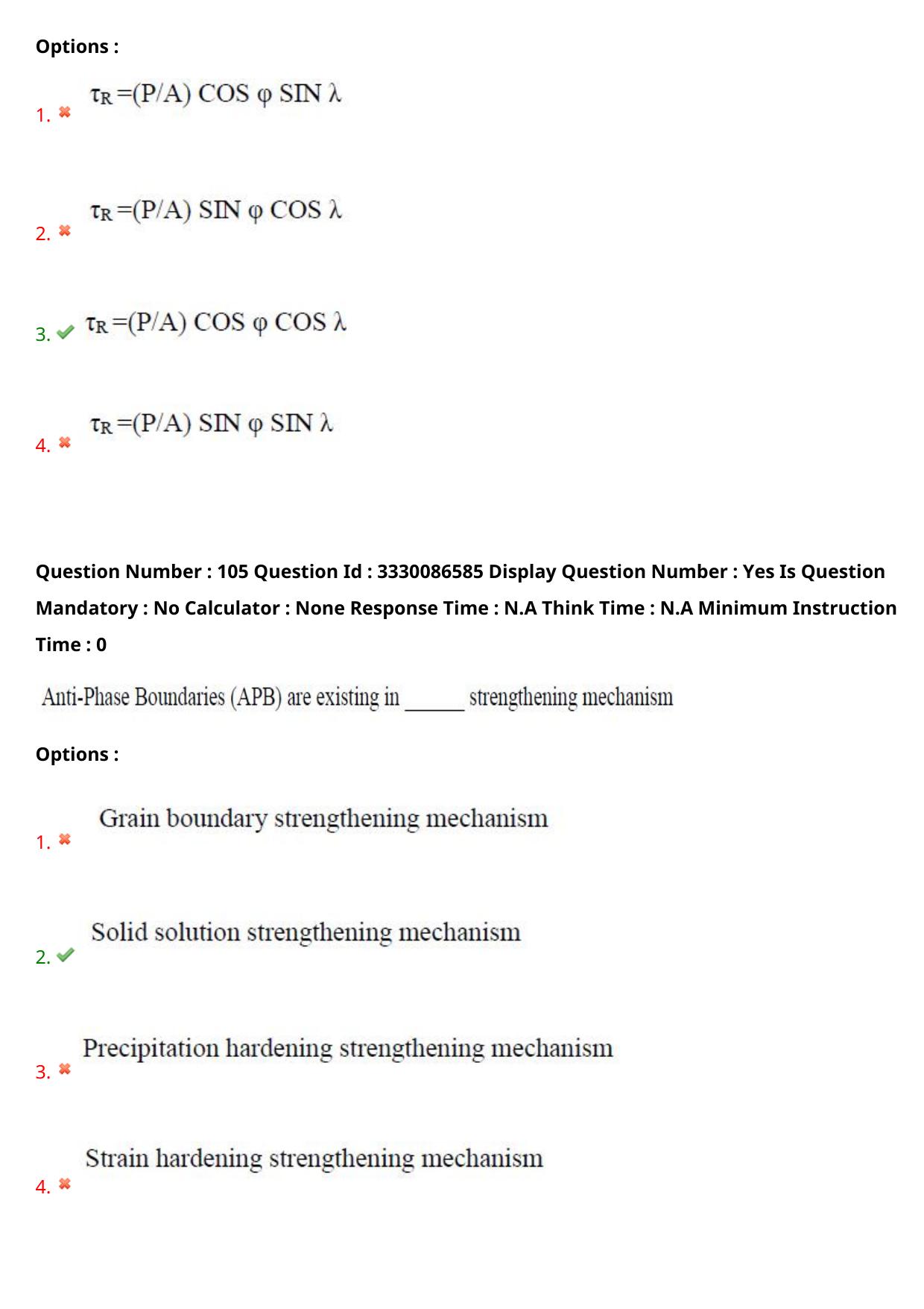 AP PGECET 2024 Metallurgy Question Paper with Preliminary Key - Page 59