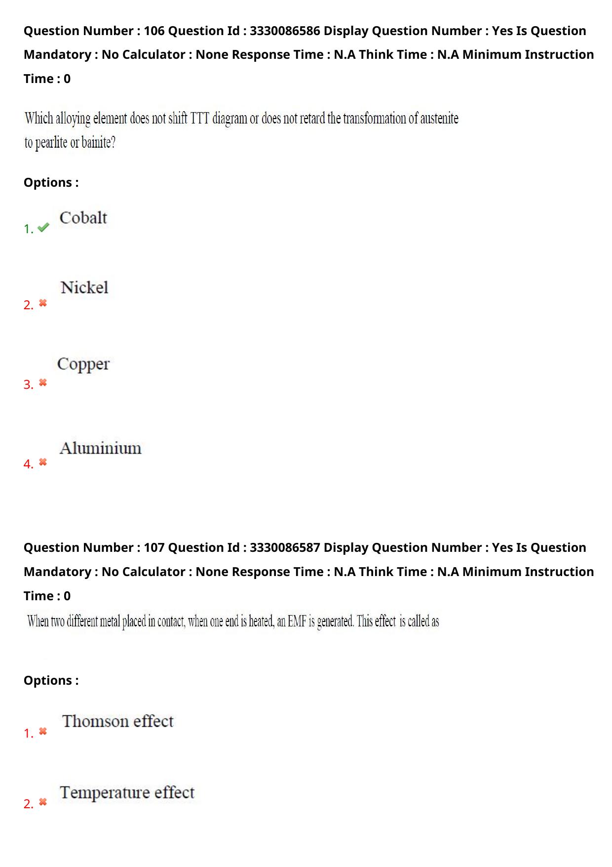 AP PGECET 2024 Metallurgy Question Paper with Preliminary Key - Page 60