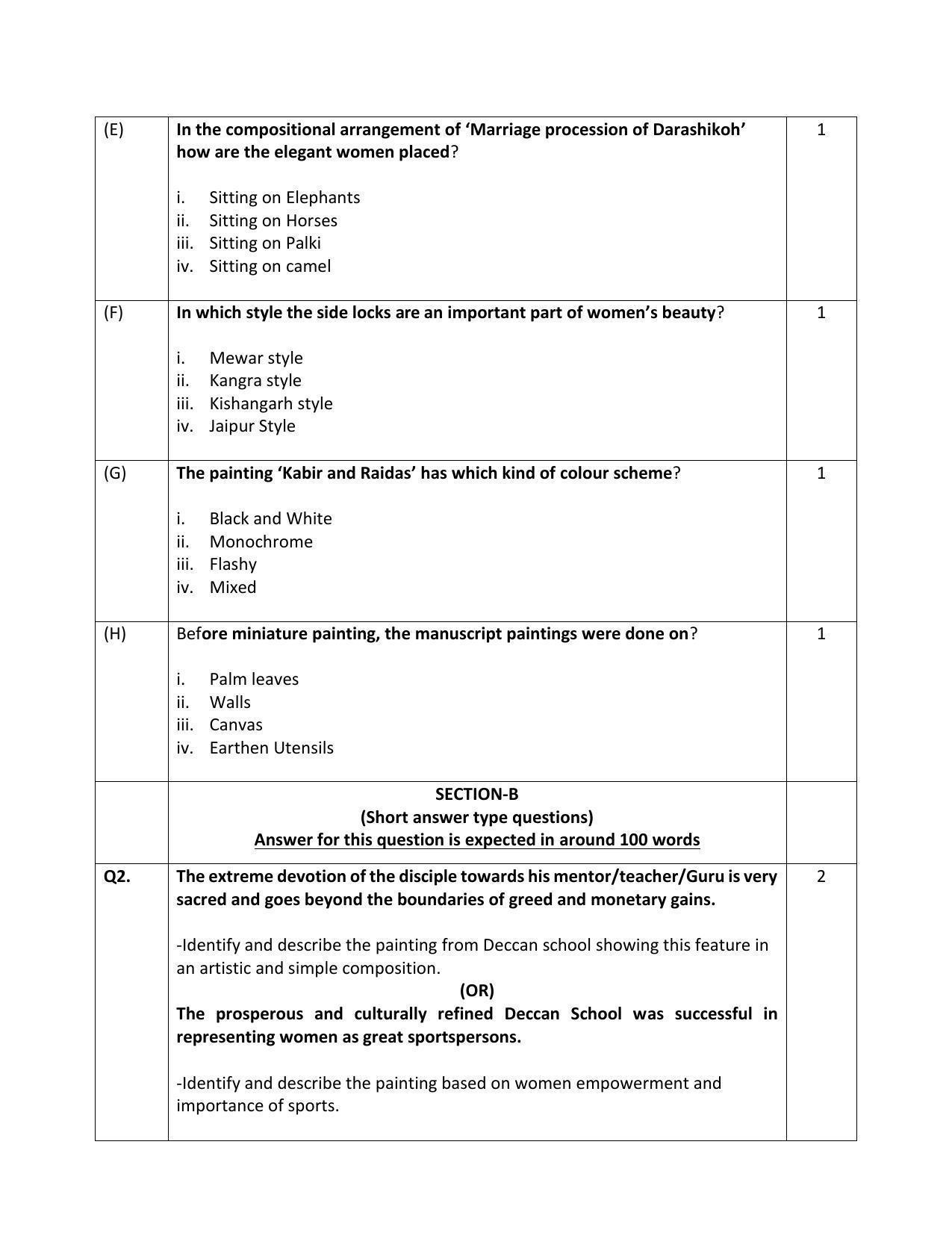 CBSE Class 12 Painting Sample Paper 2023 - Page 2