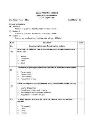 CBSE Class 12 Painting Sample Paper 2023