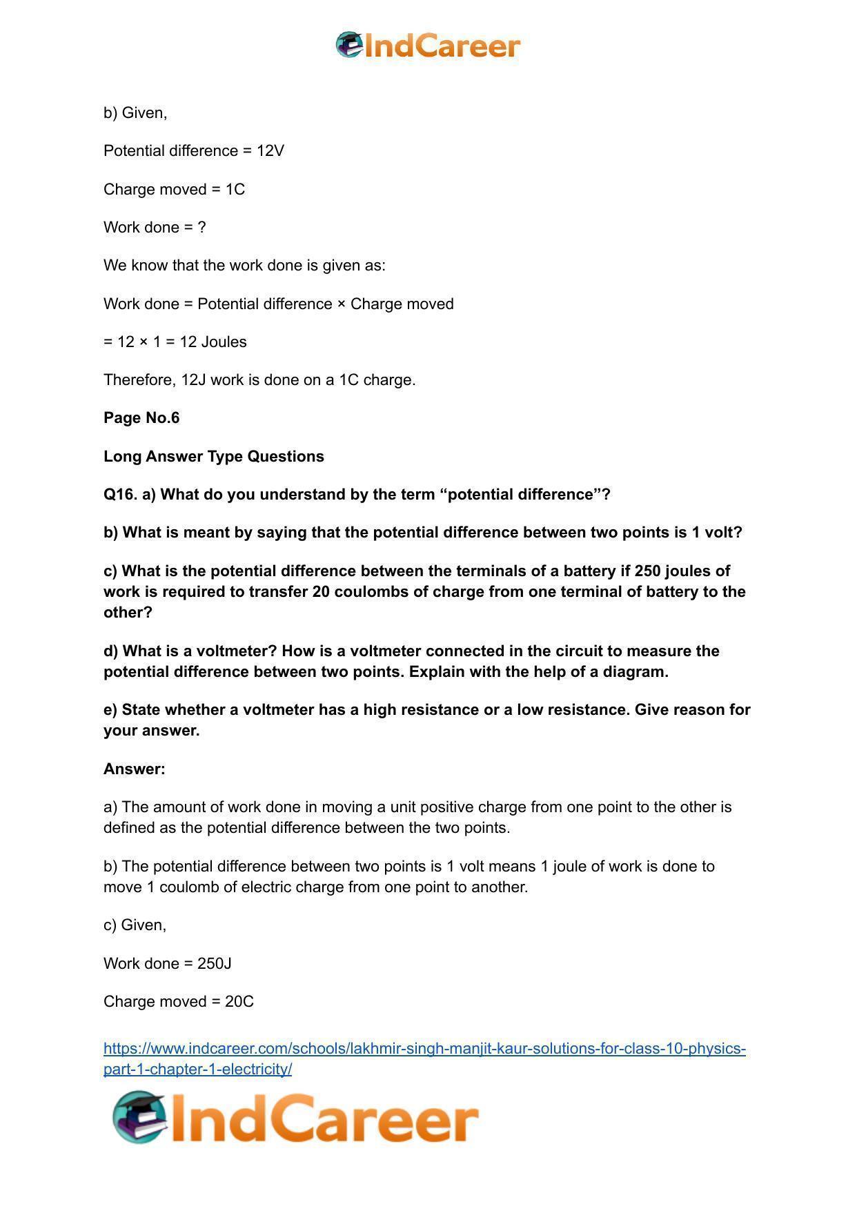 Lakhmir Singh Manjit Kaur  Solutions for Class 10 Physics (Part 1) Chapter 1- Electricity - Page 7