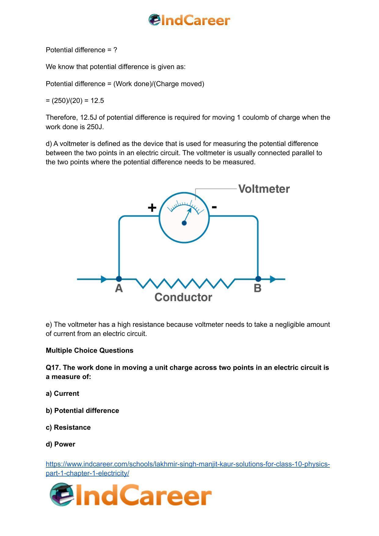Lakhmir Singh Manjit Kaur  Solutions for Class 10 Physics (Part 1) Chapter 1- Electricity - Page 8