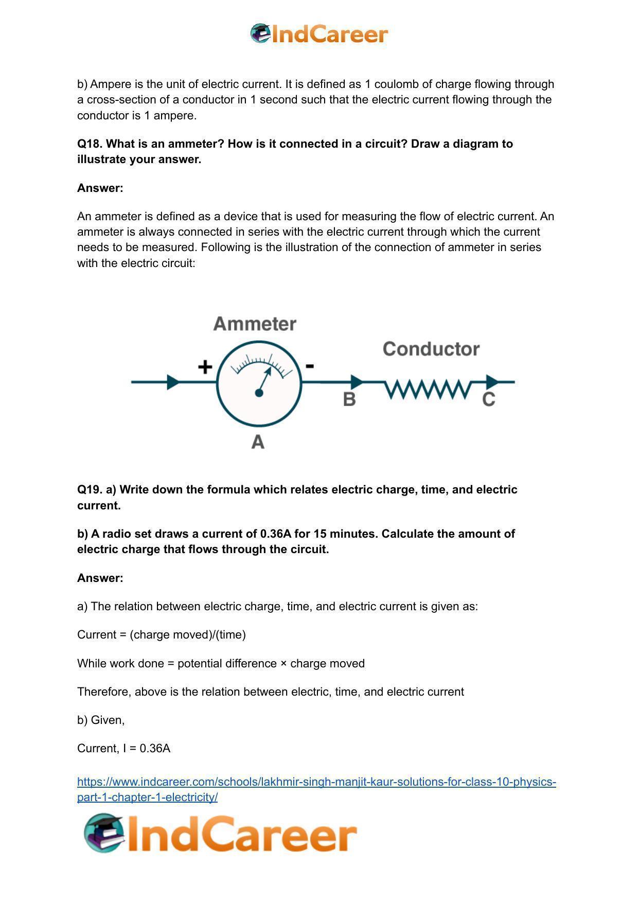 Lakhmir Singh Manjit Kaur  Solutions for Class 10 Physics (Part 1) Chapter 1- Electricity - Page 17