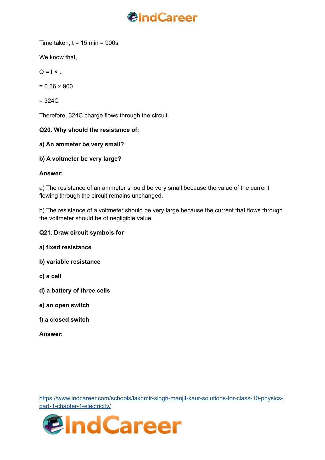 Lakhmir Singh Manjit Kaur  Solutions for Class 10 Physics (Part 1) Chapter 1- Electricity - Page 18