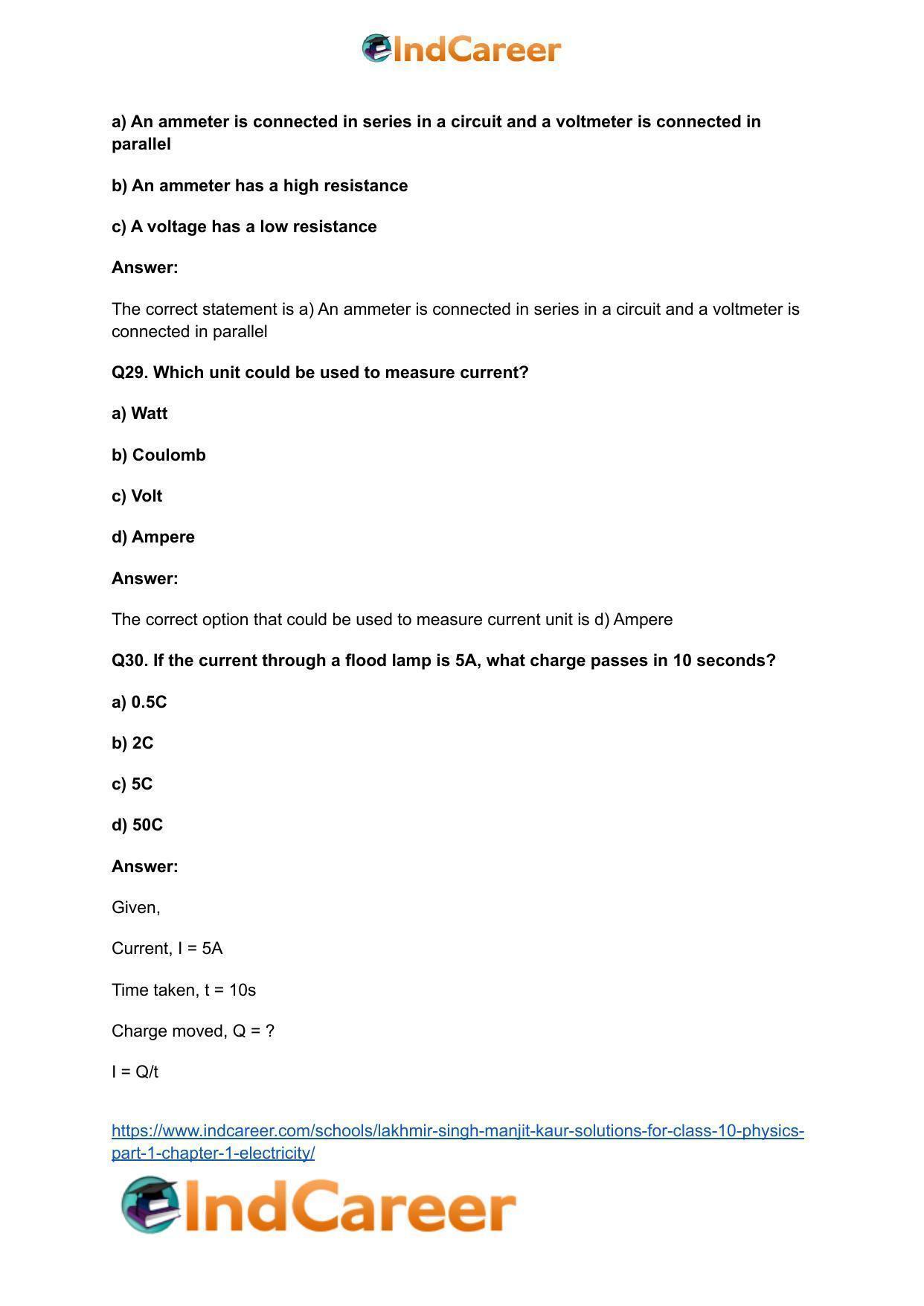 Lakhmir Singh Manjit Kaur  Solutions for Class 10 Physics (Part 1) Chapter 1- Electricity - Page 24