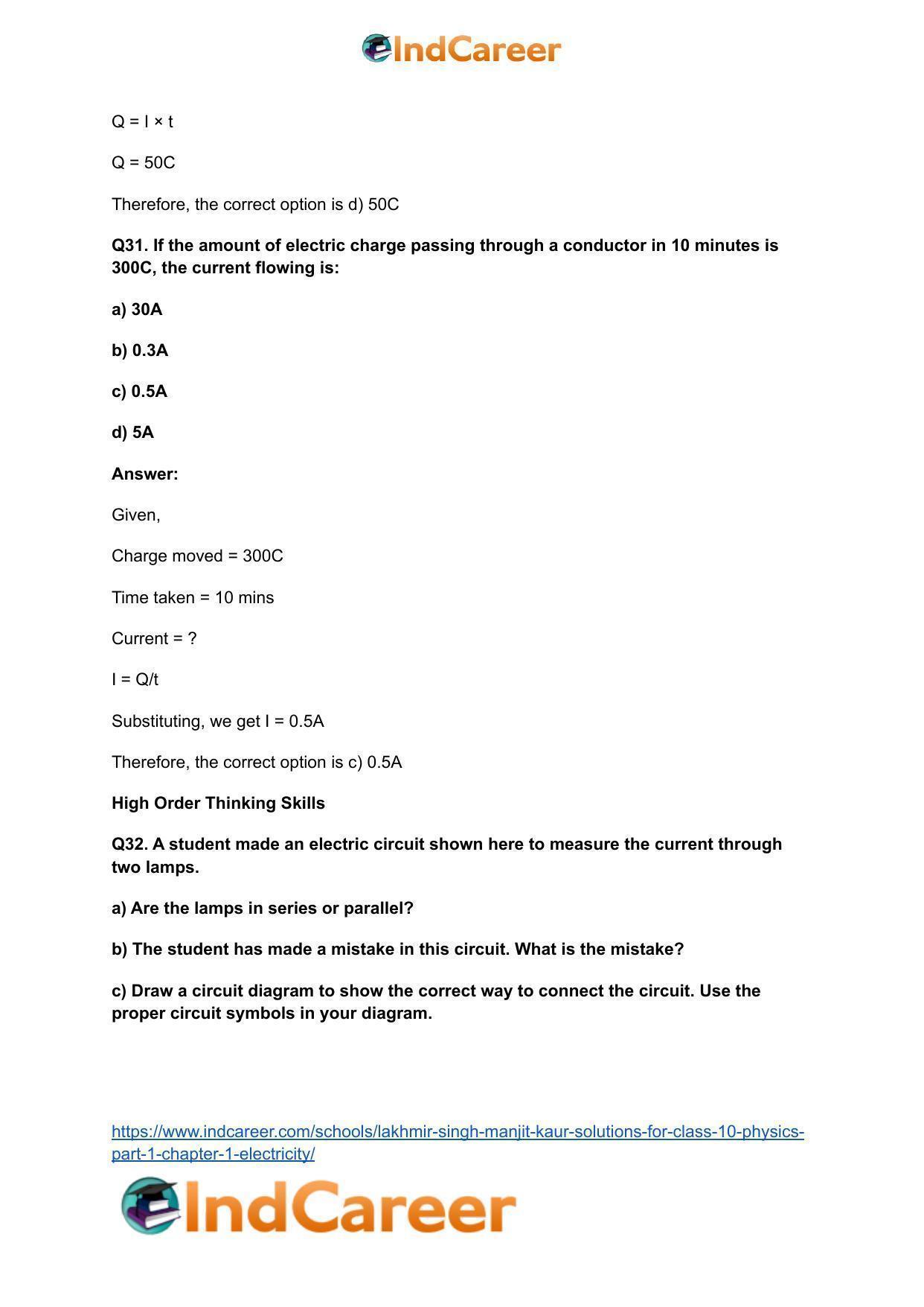 Lakhmir Singh Manjit Kaur  Solutions for Class 10 Physics (Part 1) Chapter 1- Electricity - Page 25