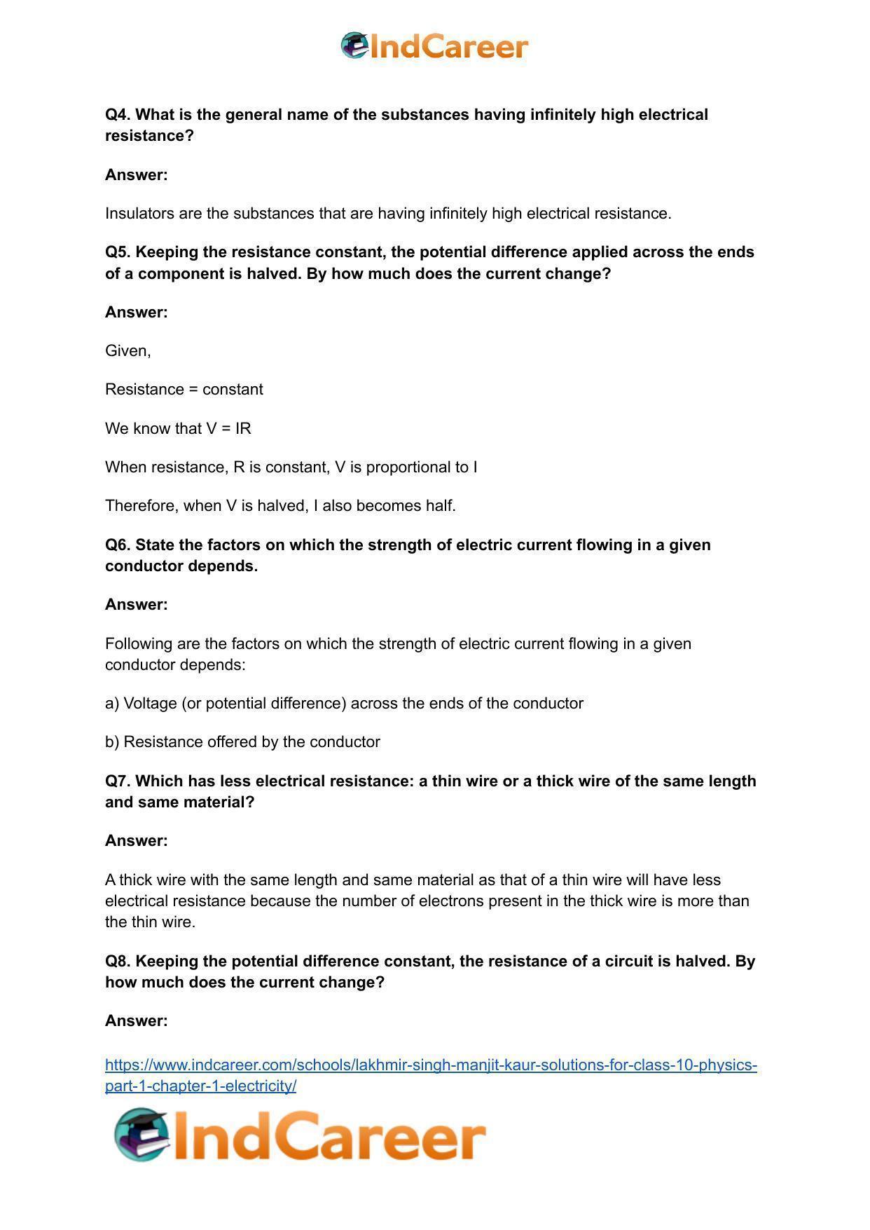 Lakhmir Singh Manjit Kaur  Solutions for Class 10 Physics (Part 1) Chapter 1- Electricity - Page 29