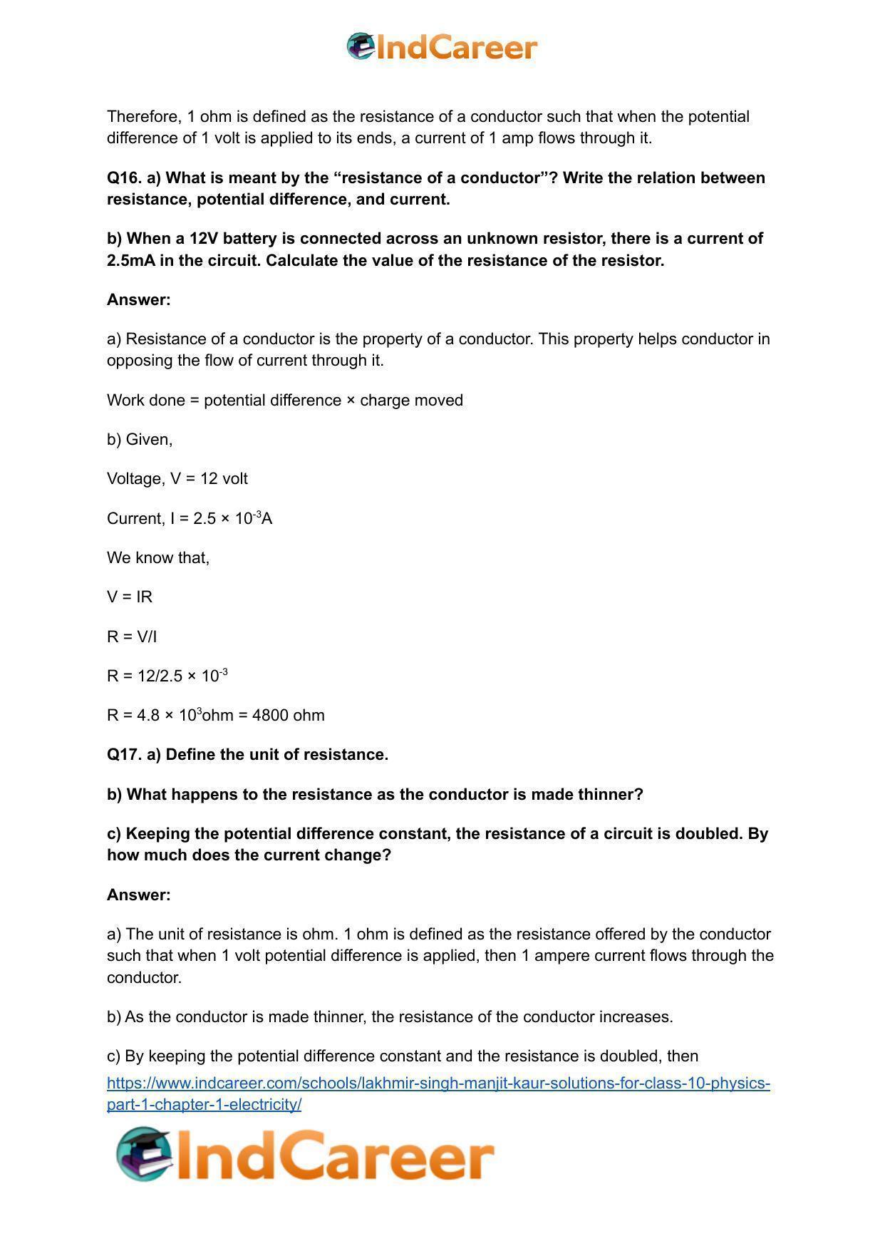 Lakhmir Singh Manjit Kaur  Solutions for Class 10 Physics (Part 1) Chapter 1- Electricity - Page 33