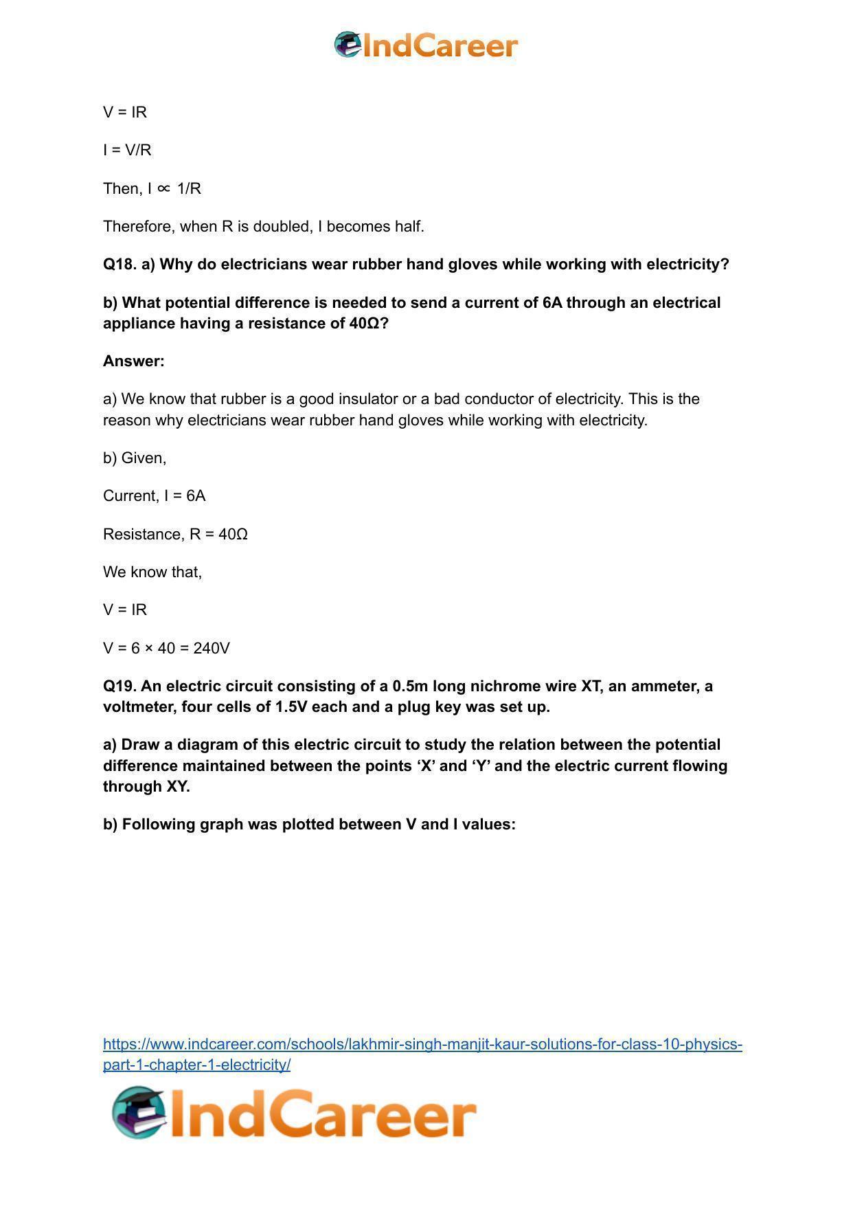 Lakhmir Singh Manjit Kaur  Solutions for Class 10 Physics (Part 1) Chapter 1- Electricity - Page 34