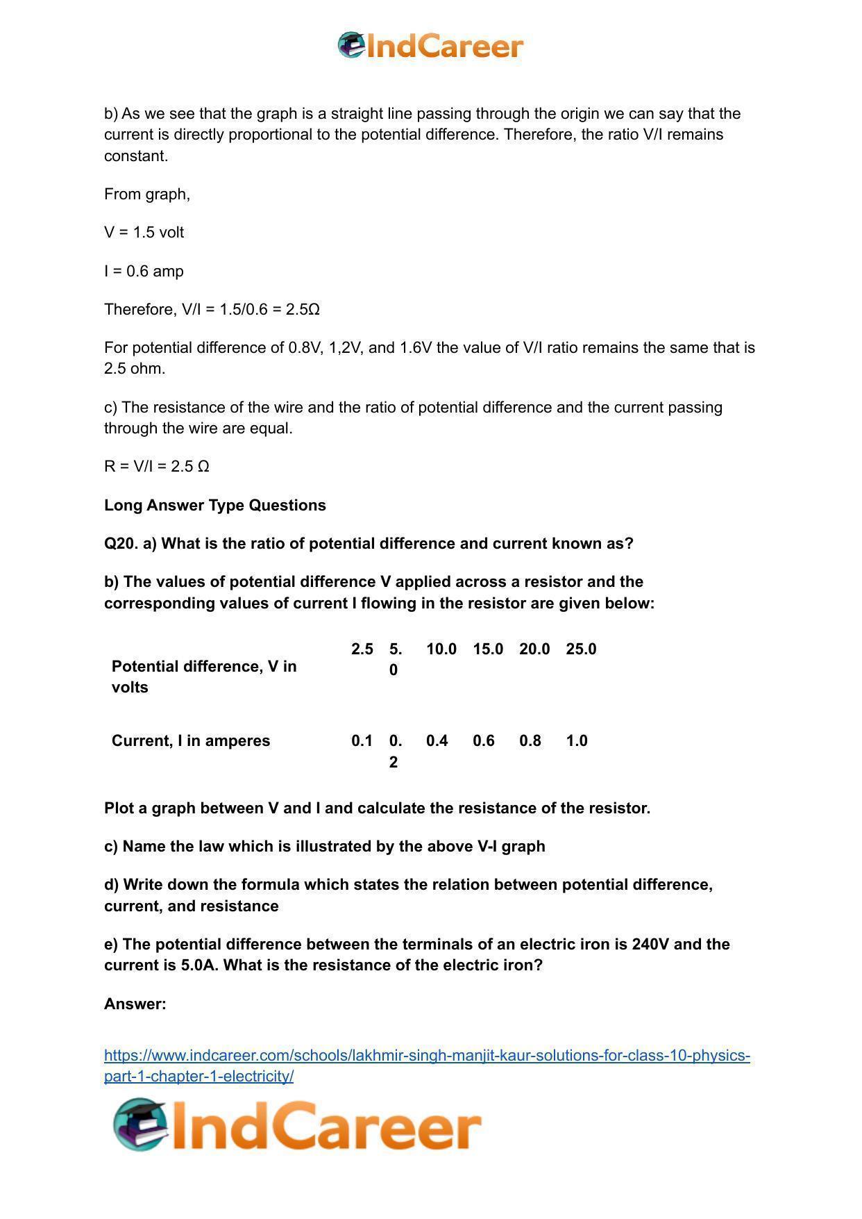 Lakhmir Singh Manjit Kaur  Solutions for Class 10 Physics (Part 1) Chapter 1- Electricity - Page 36