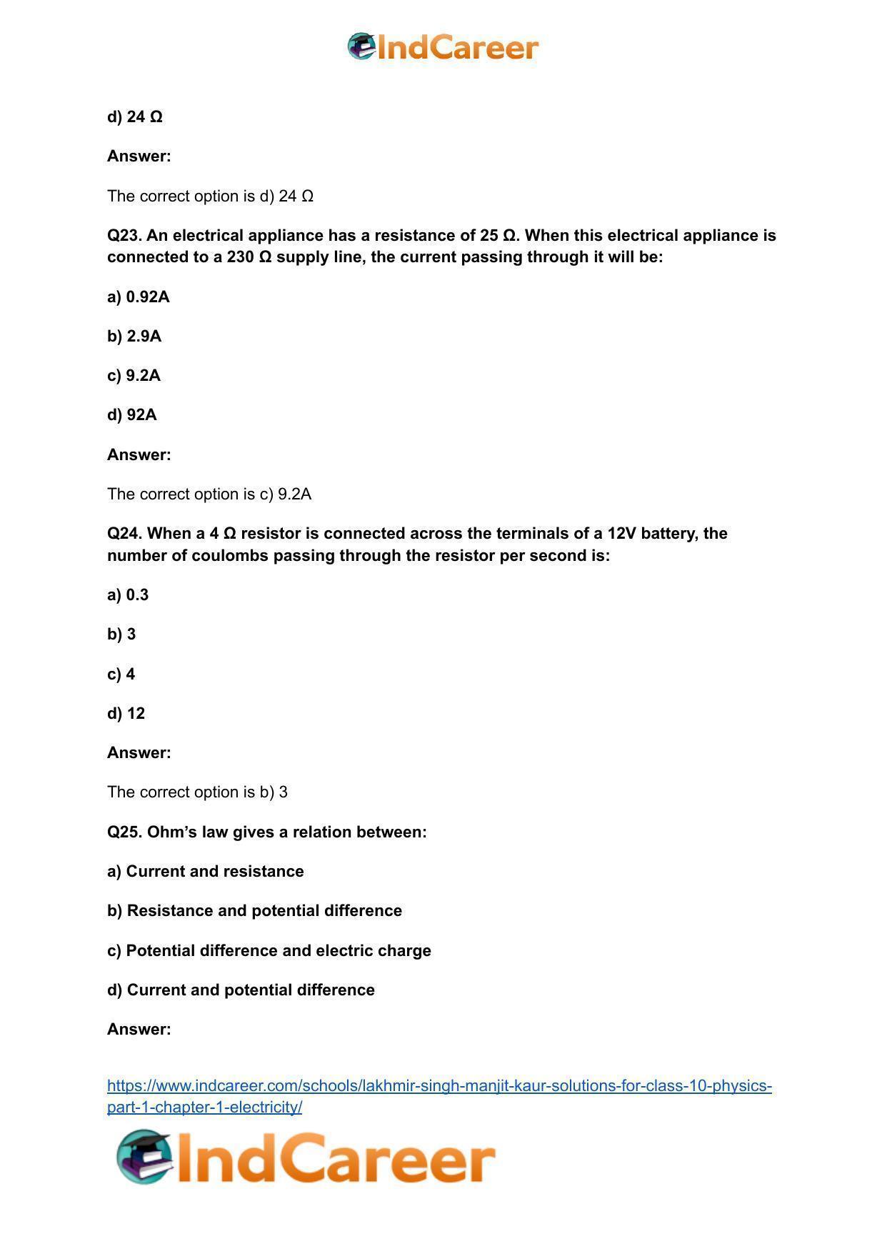 Lakhmir Singh Manjit Kaur  Solutions for Class 10 Physics (Part 1) Chapter 1- Electricity - Page 38