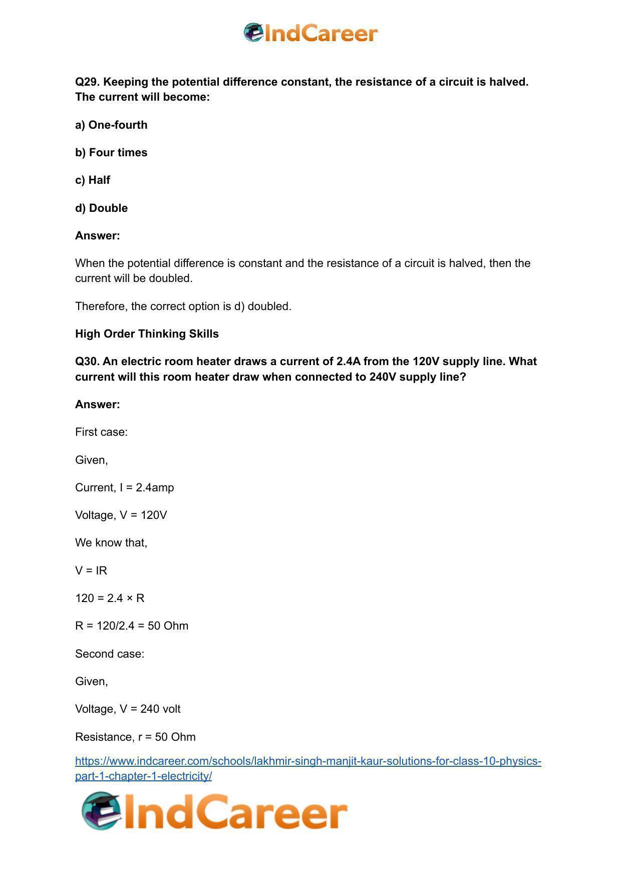 Lakhmir Singh Manjit Kaur  Solutions for Class 10 Physics (Part 1) Chapter 1- Electricity - Page 40