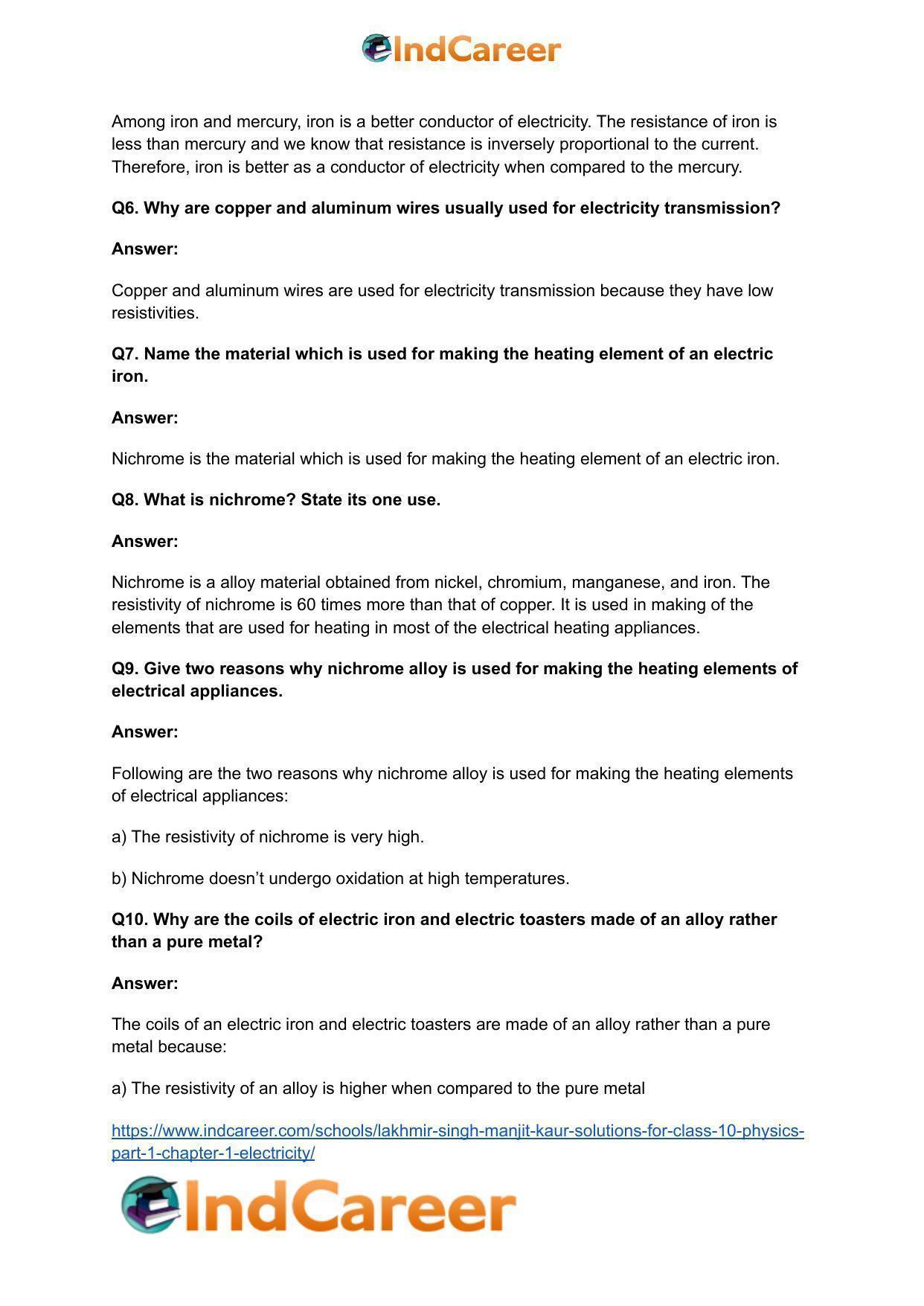 Lakhmir Singh Manjit Kaur  Solutions for Class 10 Physics (Part 1) Chapter 1- Electricity - Page 44